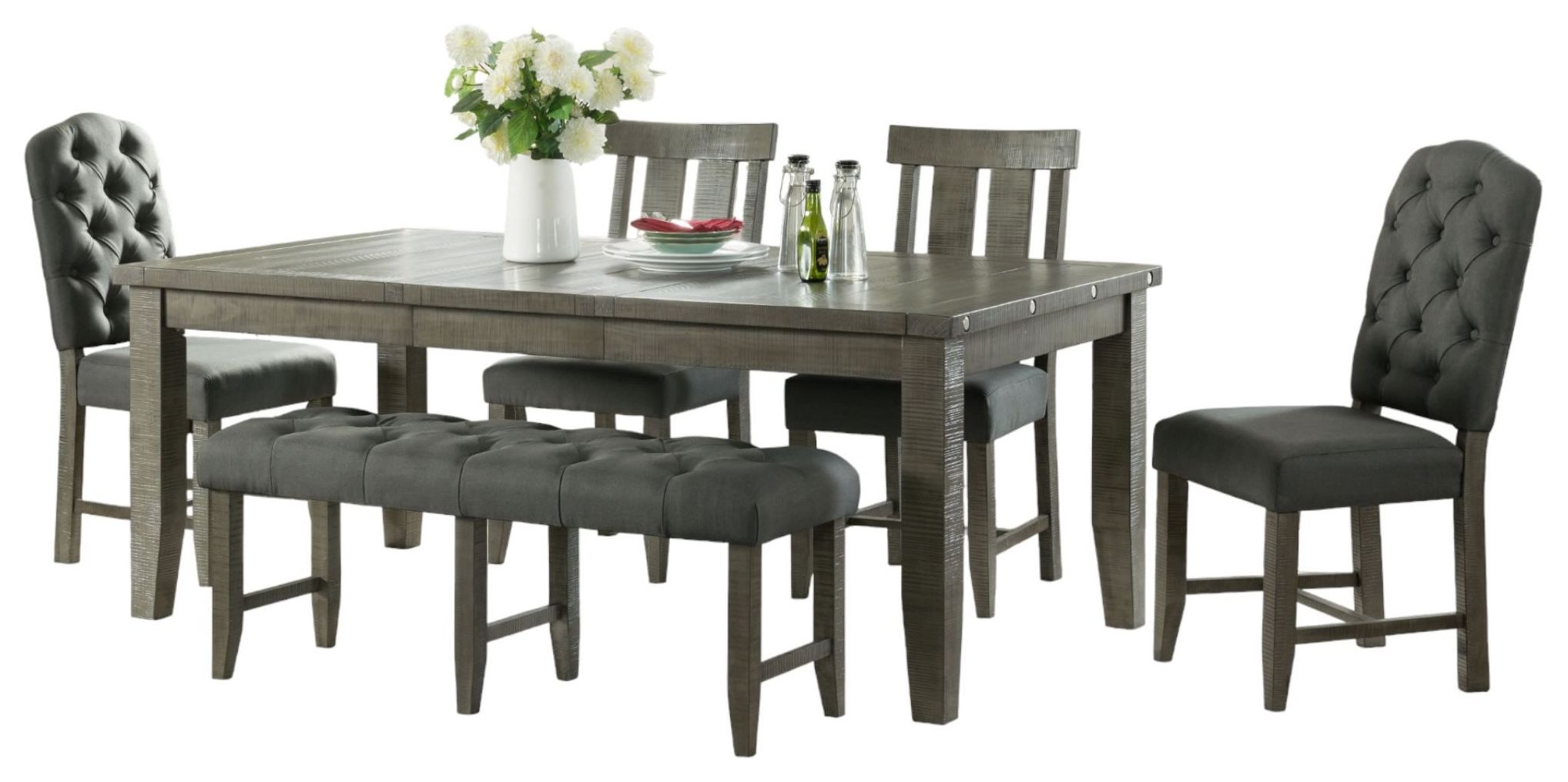 Vilo Home Charms Gray 6pc Dining Set