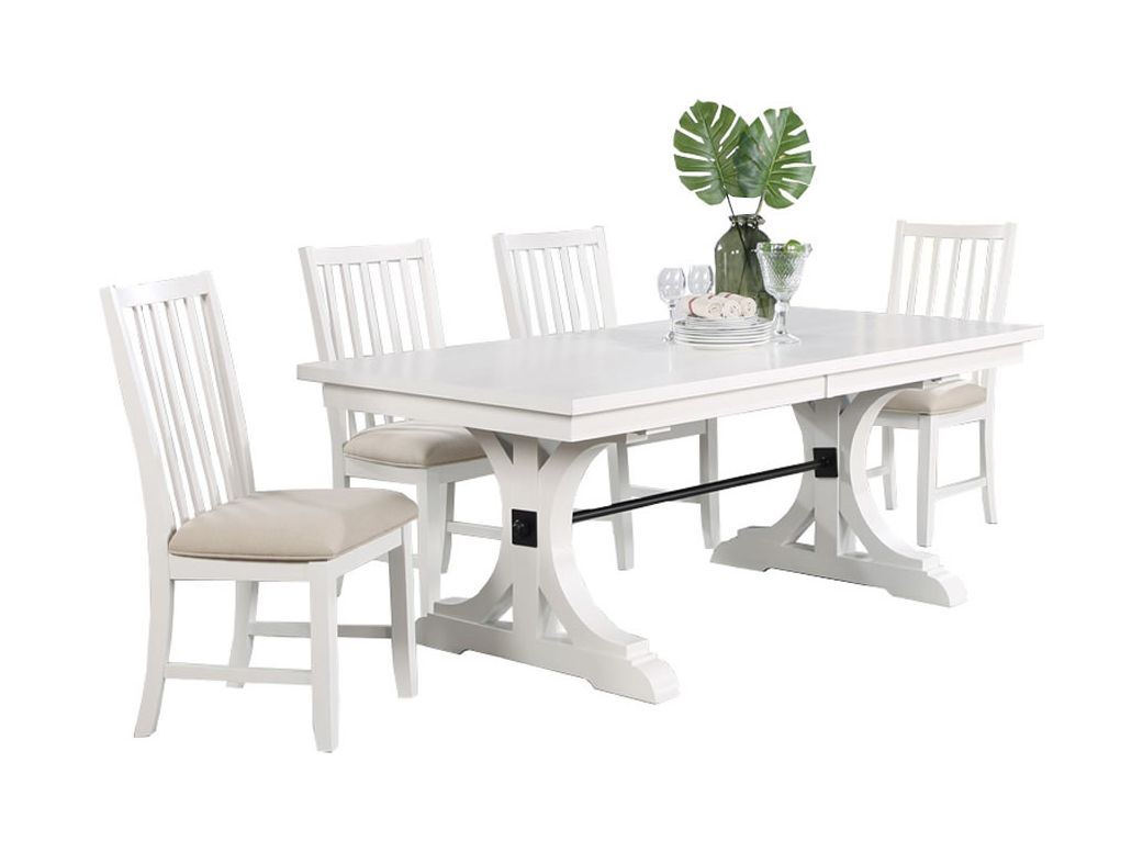 Vilo Home Brookhaven White Beige 5pc Dining Set