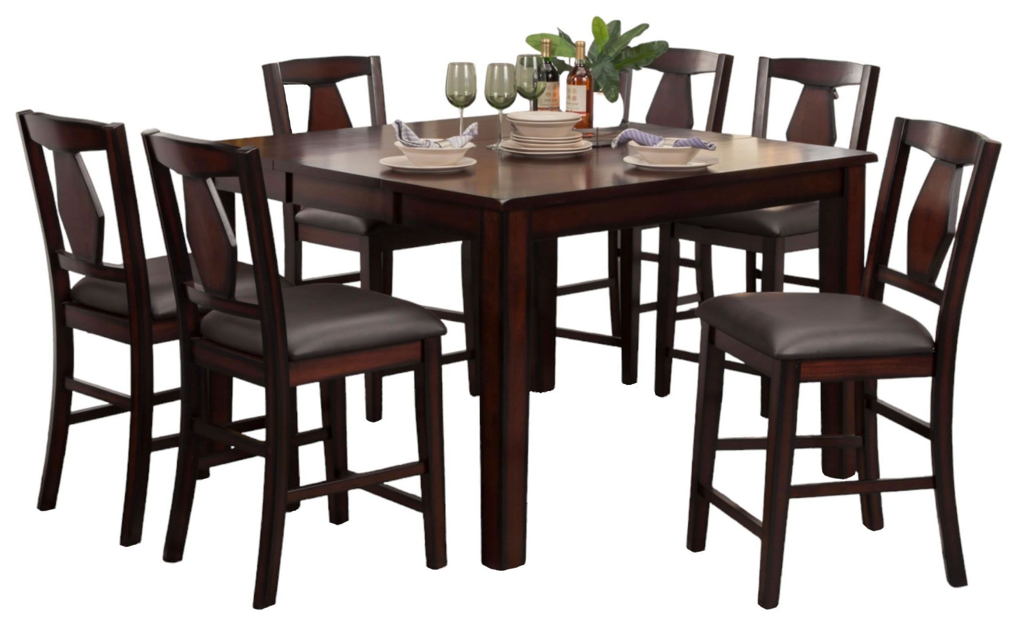 Vilo Home Tuscan Hills Brown 7pc Pub Dining Set