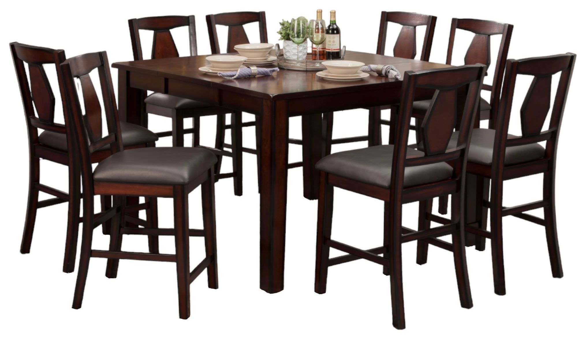 Vilo Home Tuscan Hills Brown 9pc Pub Dining Set