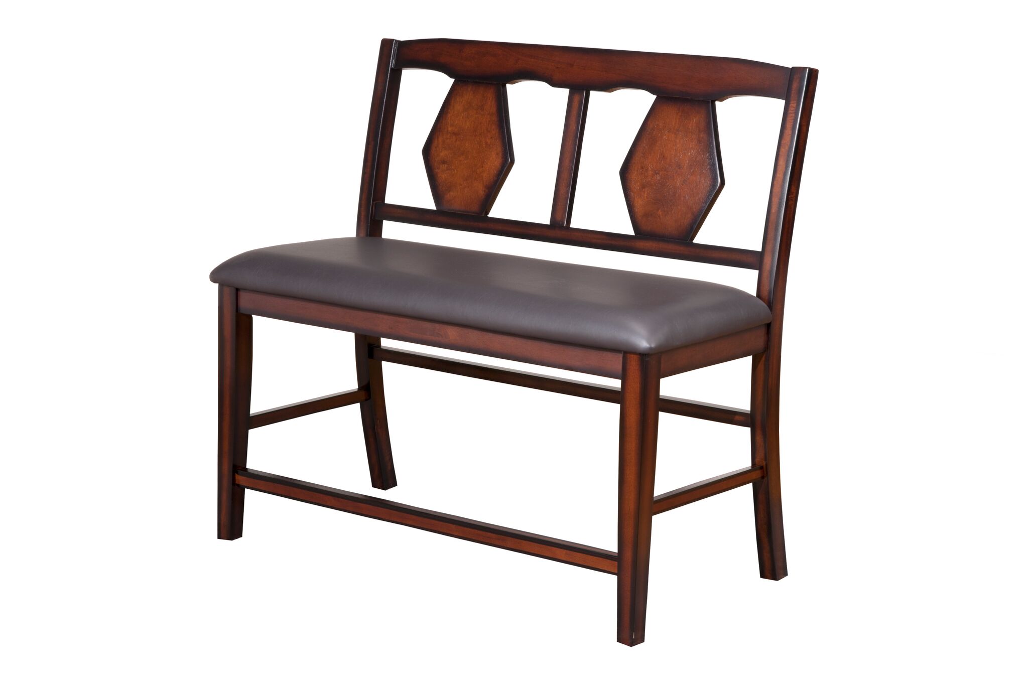 Vilo Home Tuscan Hills Brown Diamond Back Counter Height Bench