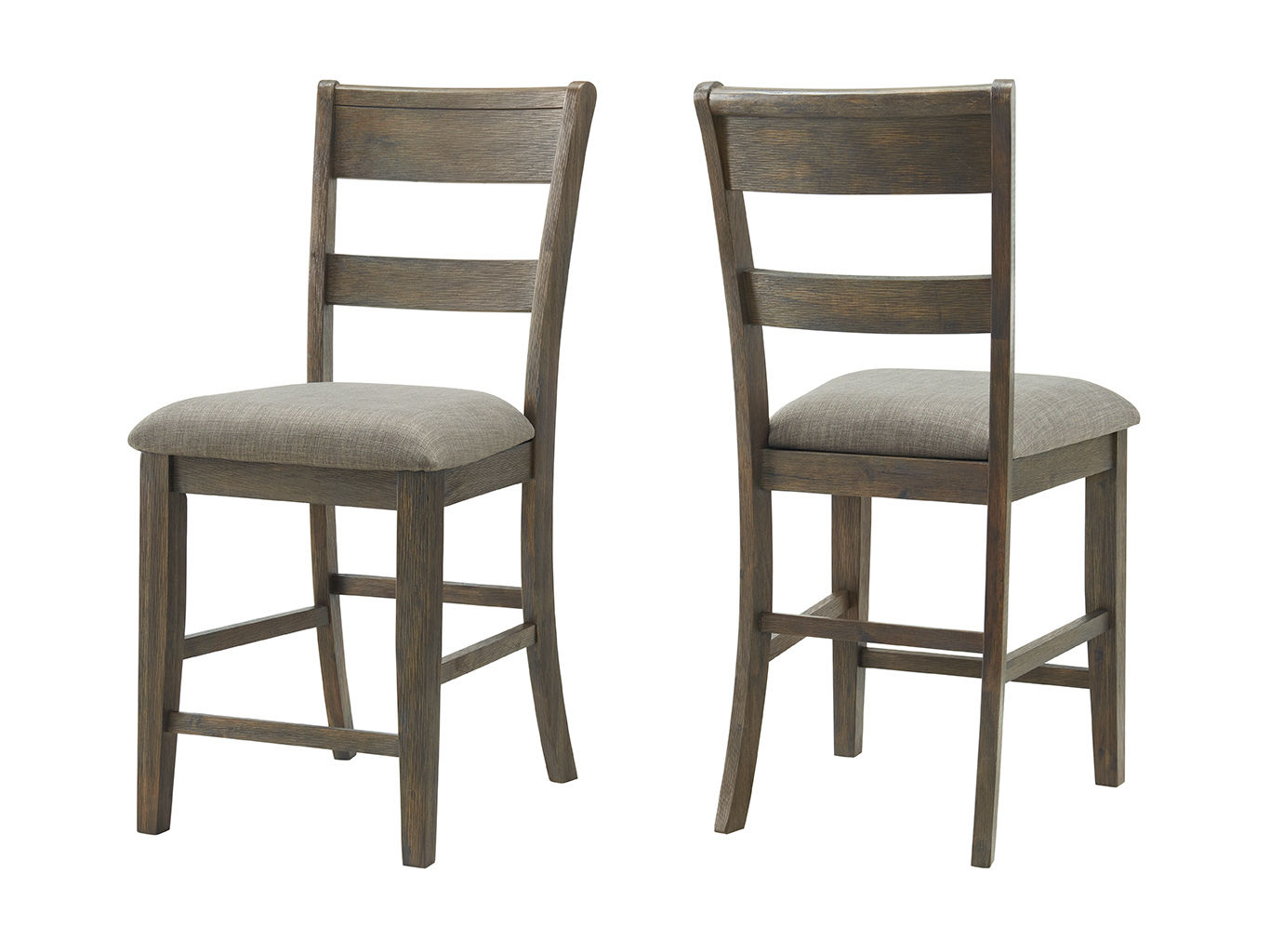 2 Vilo Home Hillcrest Brown Gray Counter Height Chairs