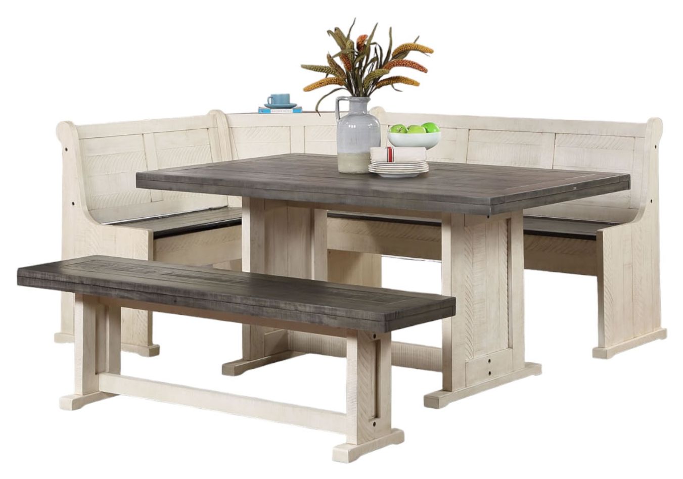 Vilo Home Ozarks White Gray Breakfast Nook