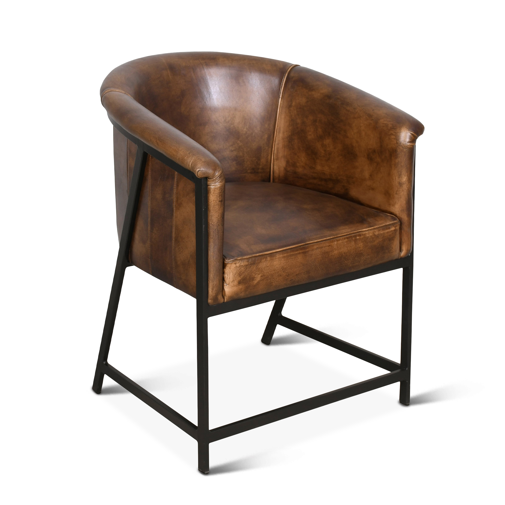 World Interiors Brisbane Antique Whiskey Leather Polo Armchair