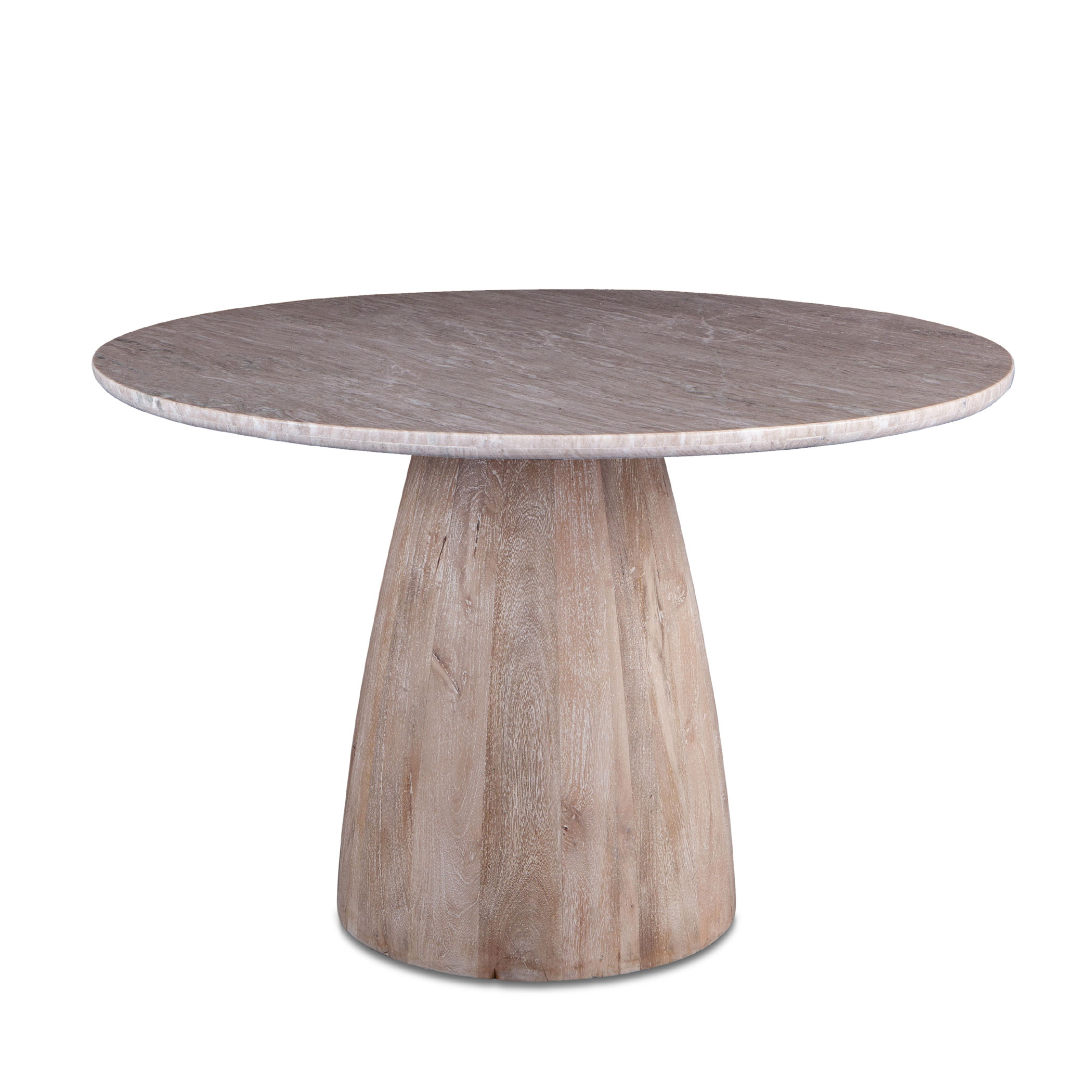 World Interiors Palm Desert Natural Brown Marble Dining Table