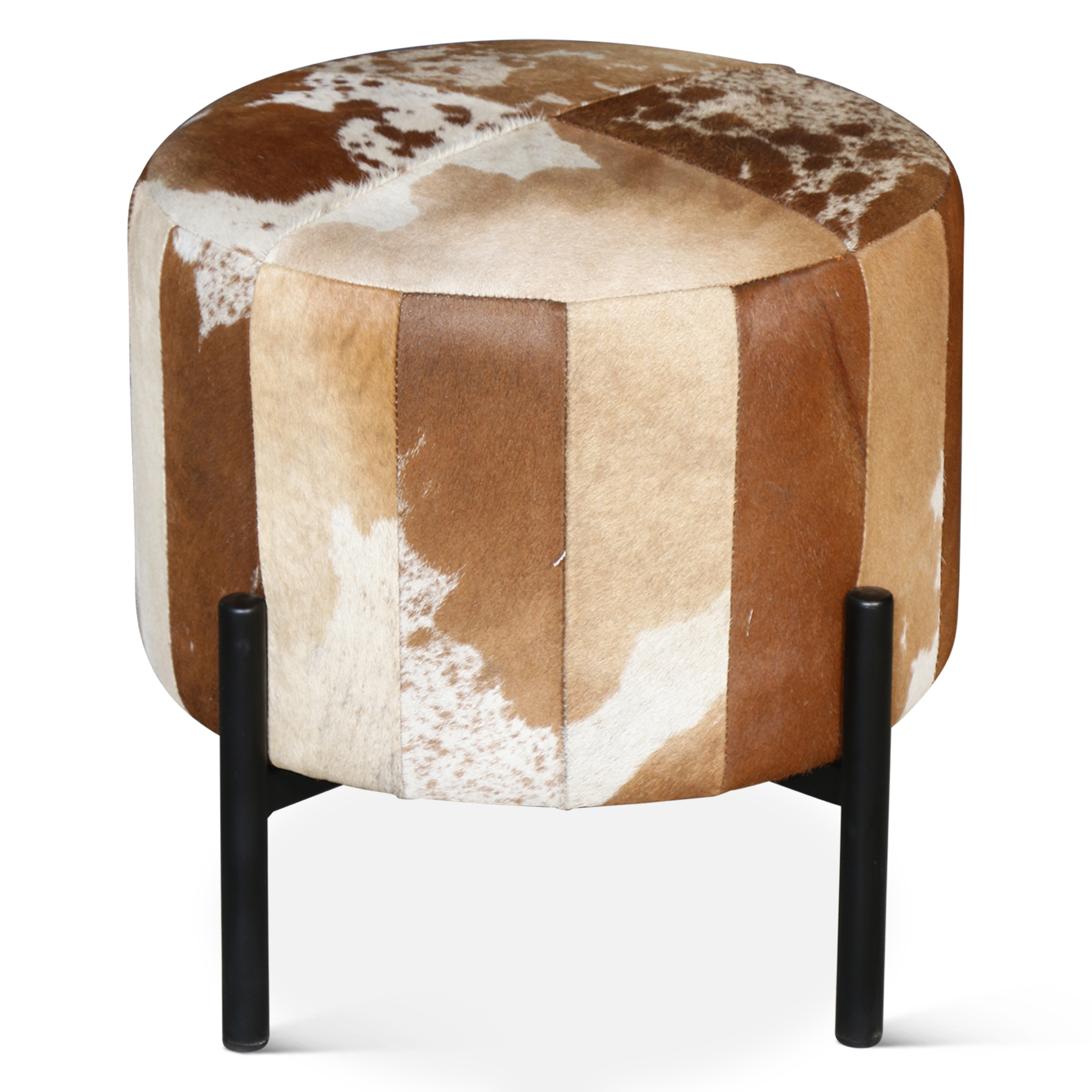 World Interiors Charleston Black White Brown Stool