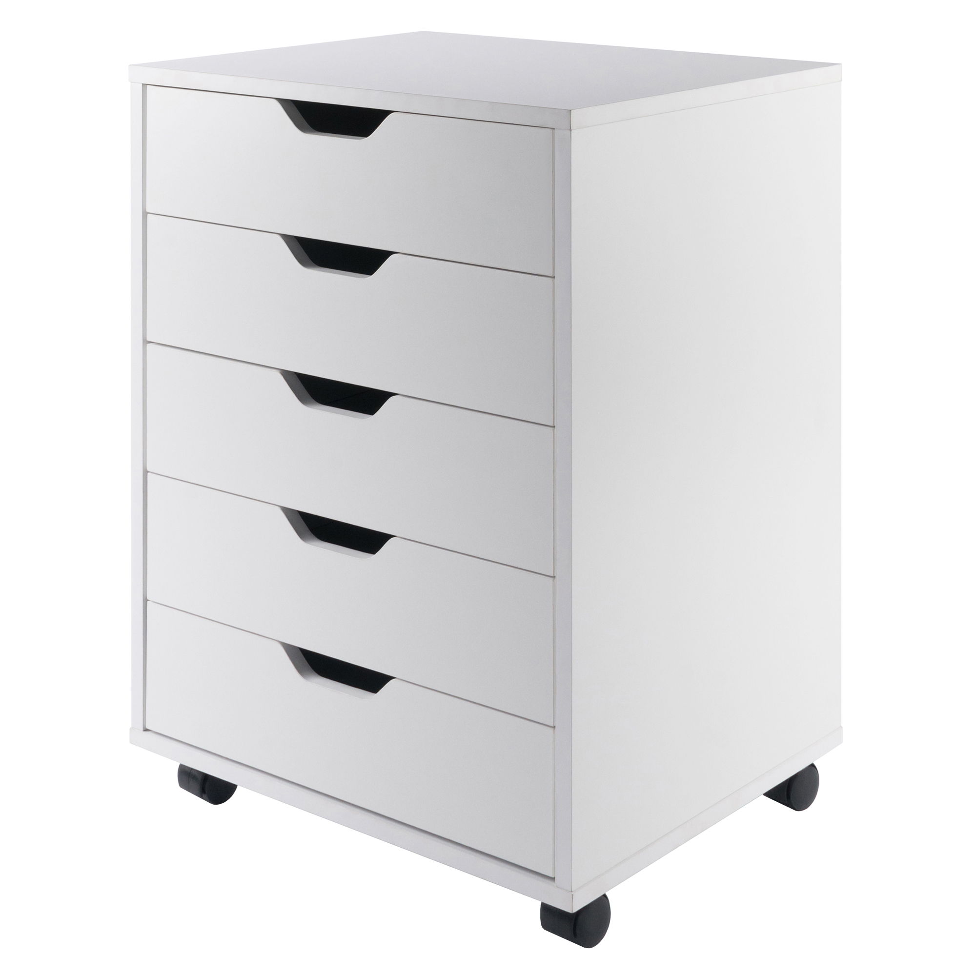 Winsome Halifax White Wood 5 Drawers Mobile Cabinet