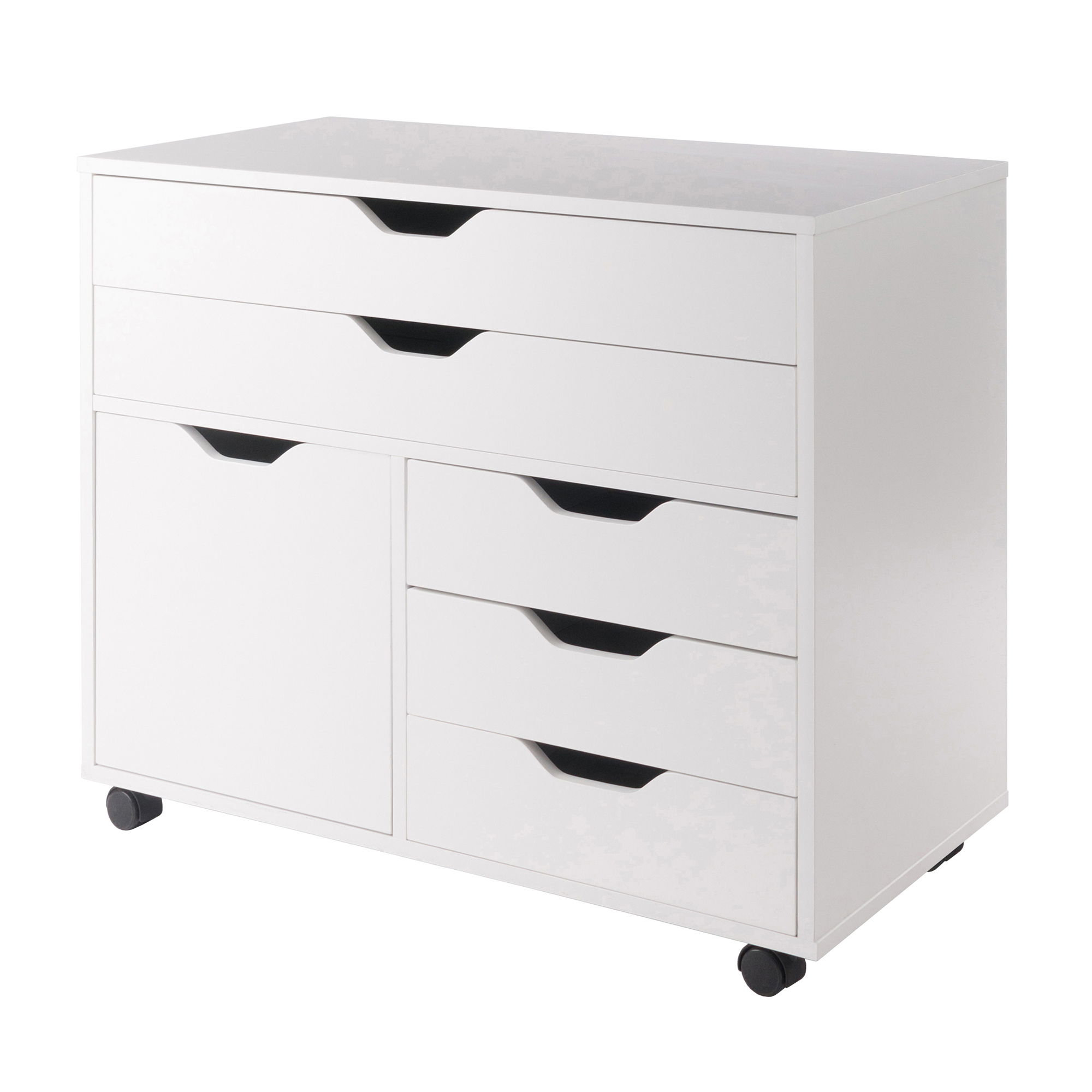 Winsome Halifax White 3 Section Storage Mobile Cabinet