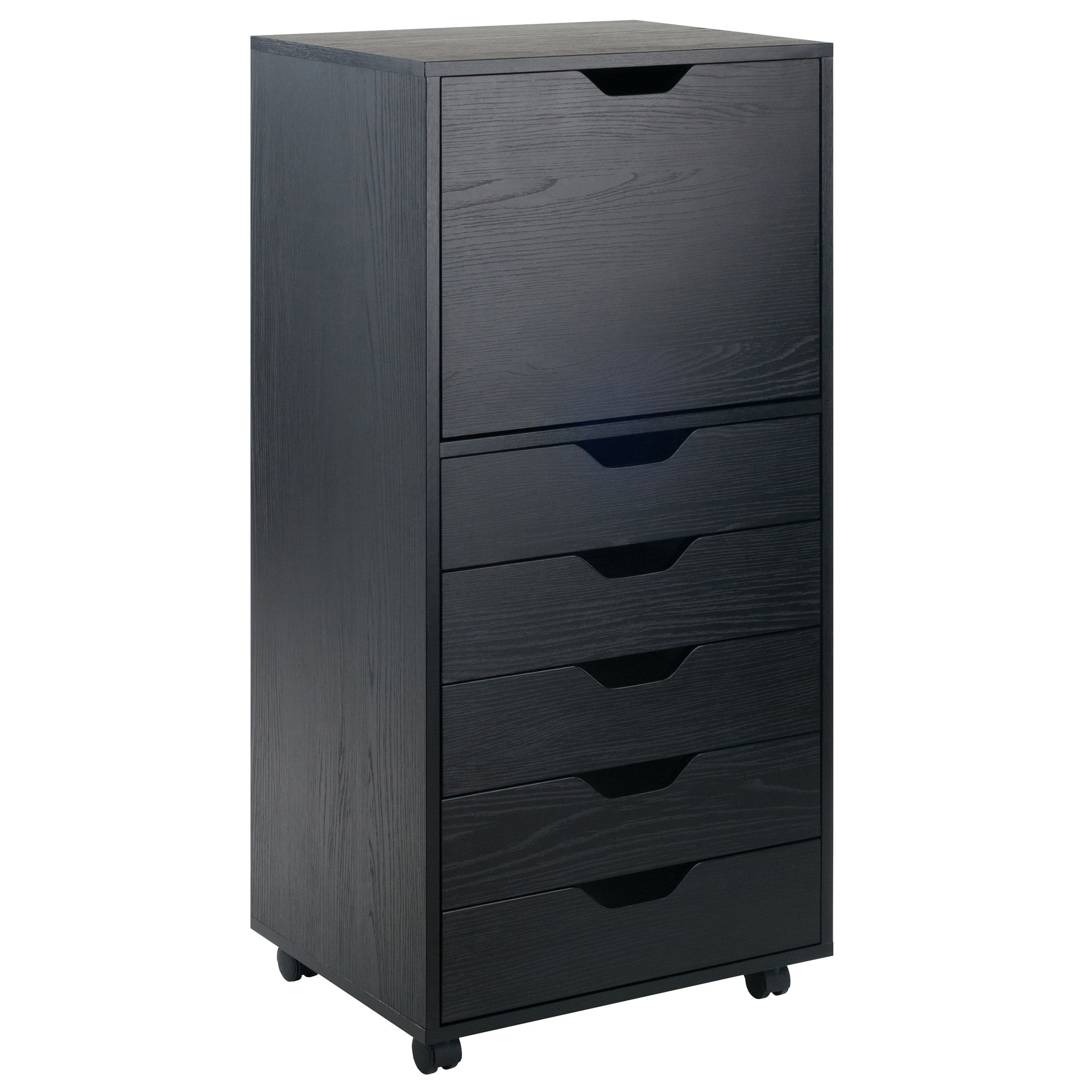 Winsome Halifax Black 5 Drawers Storage Mobile Cabinet