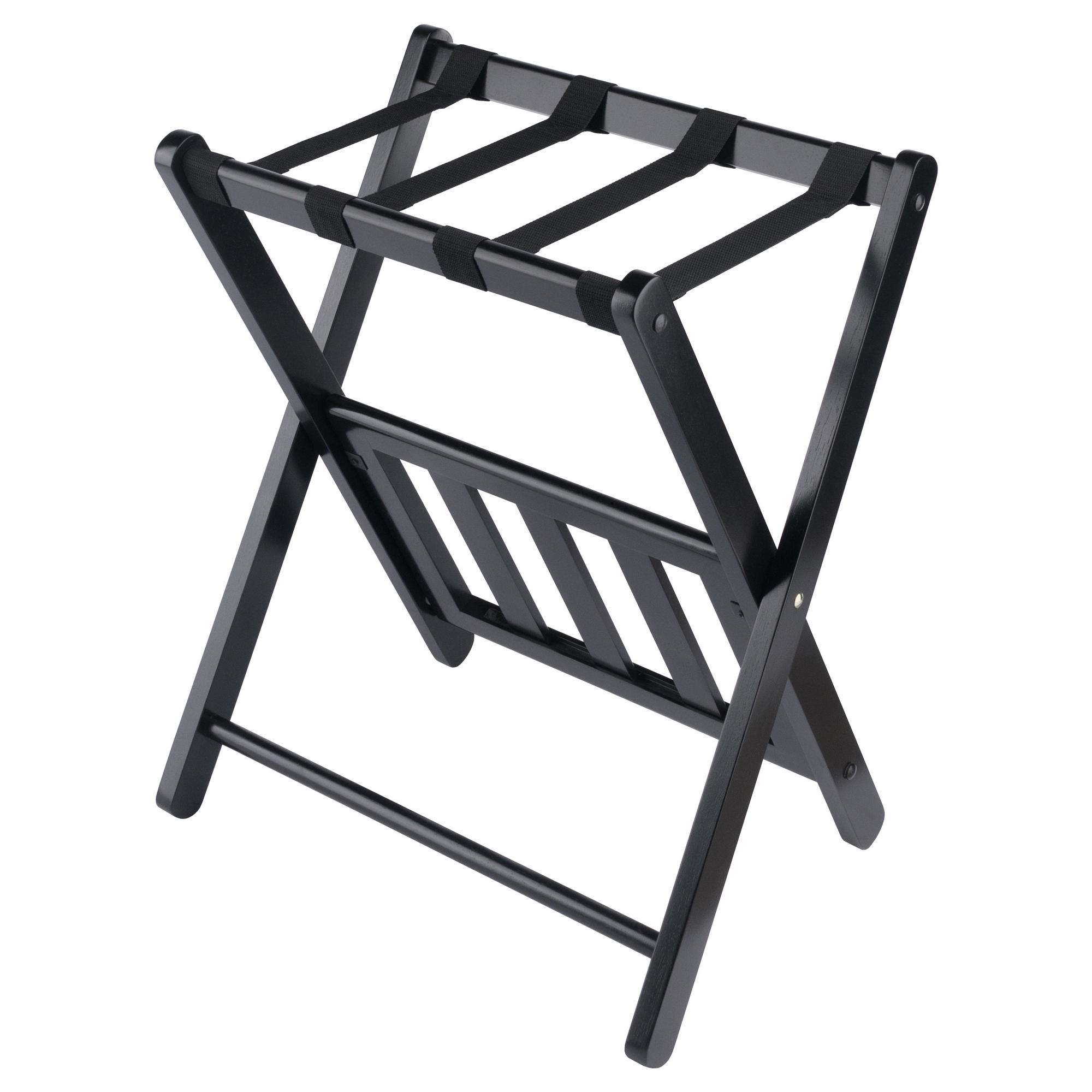 Winsome Raya Black Luggage Rack With Shelf