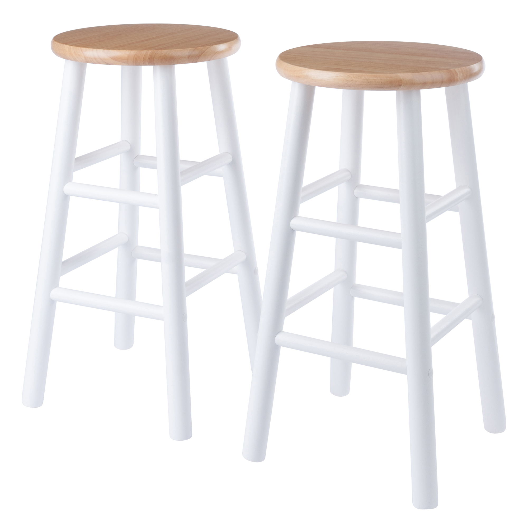 2 Winsome Huxton Natural White Counter Height Stools