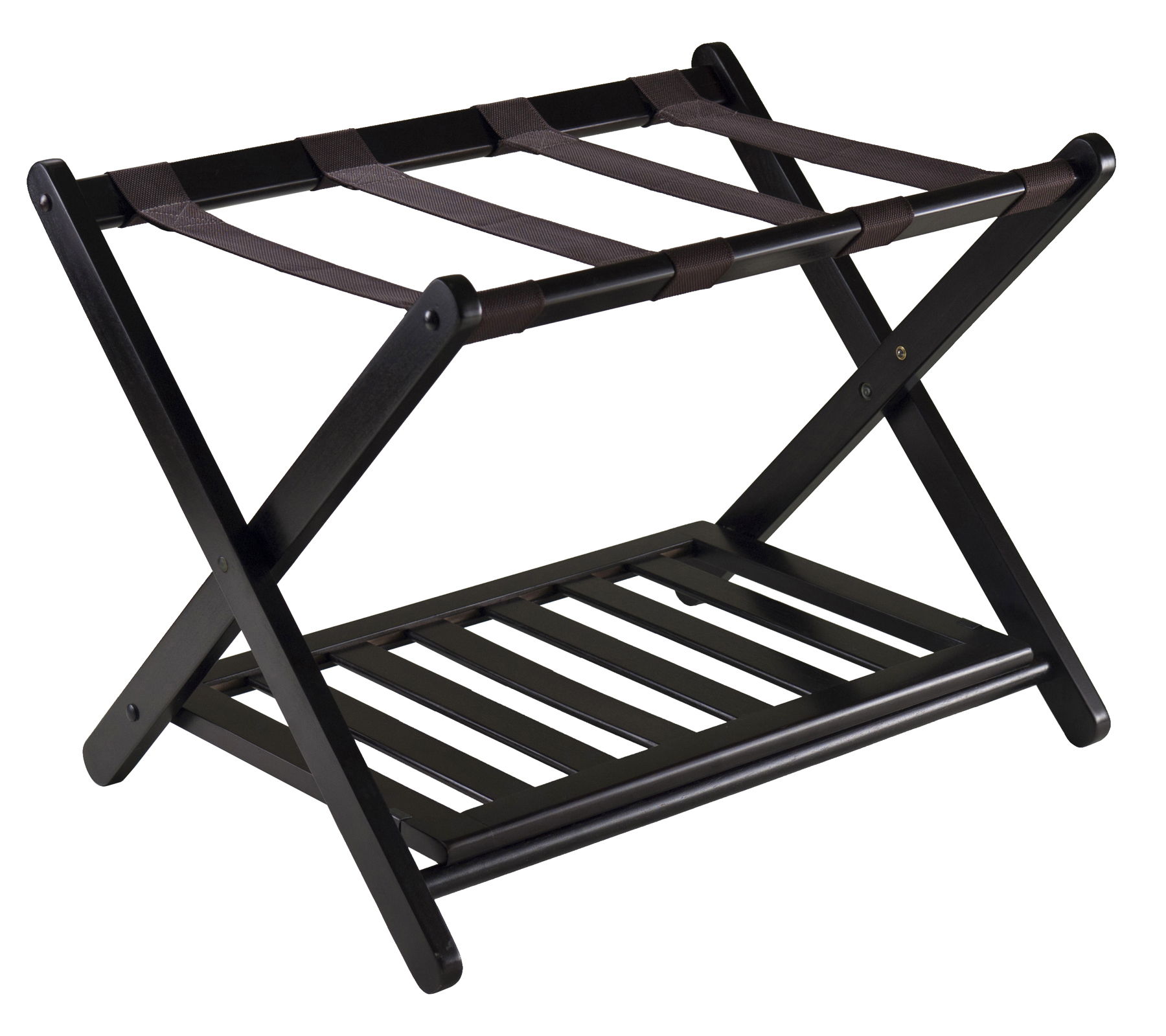 Winsome Reese Espresso Luggage Rack with Shelf