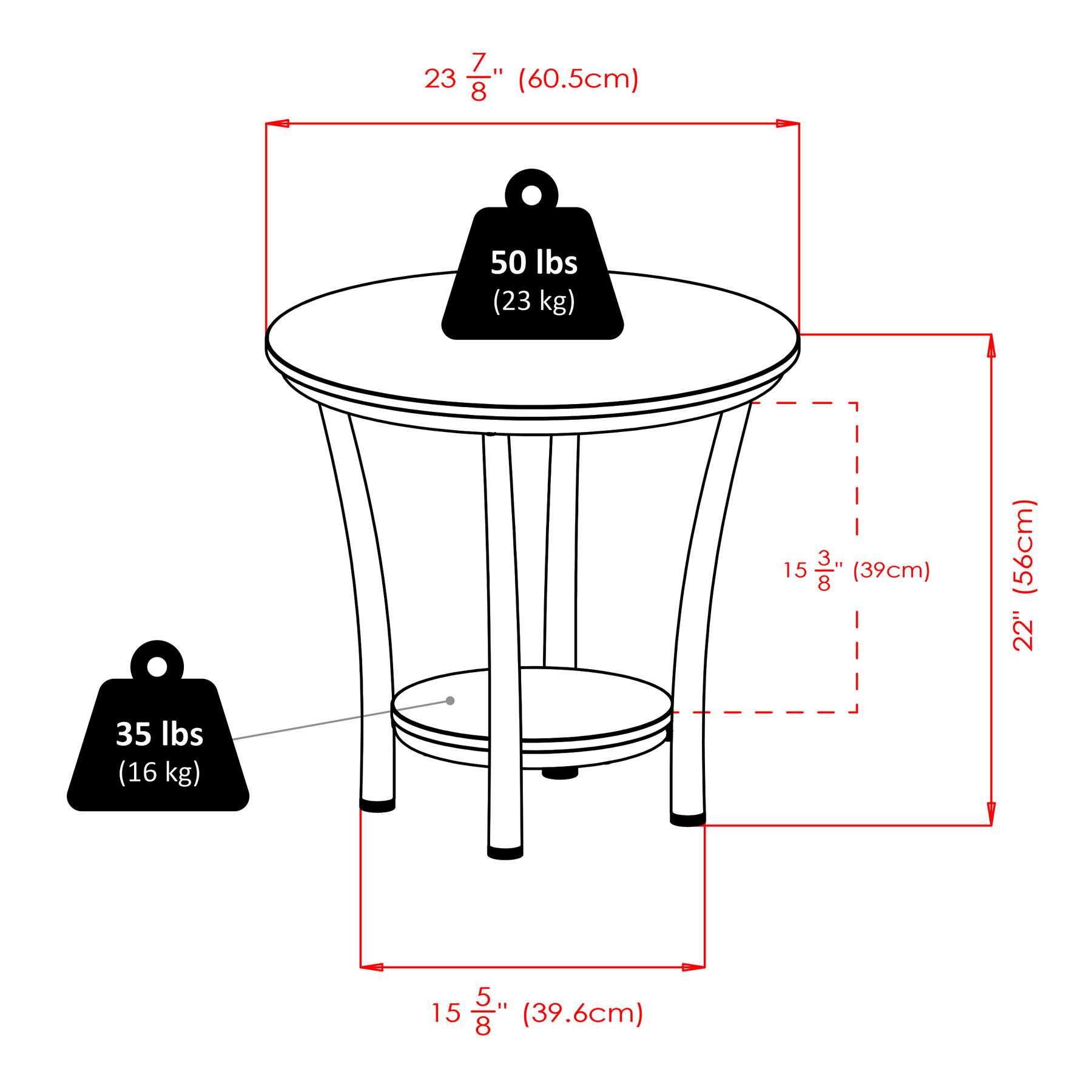 Winsome Maya Black Round End Table