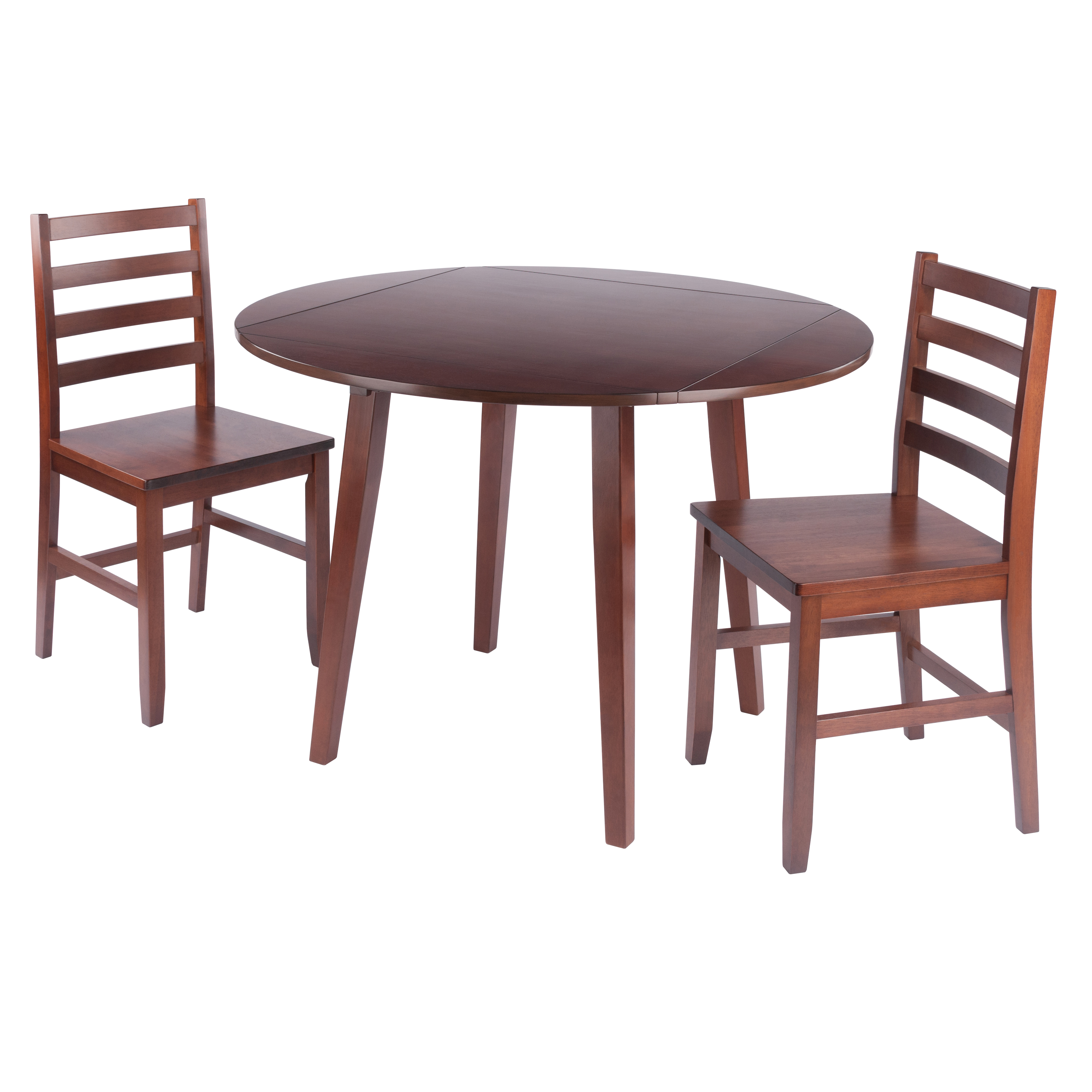 Winsome Dawson Walnut 3pc Dining Room Set With 2 Hamilton Chairs