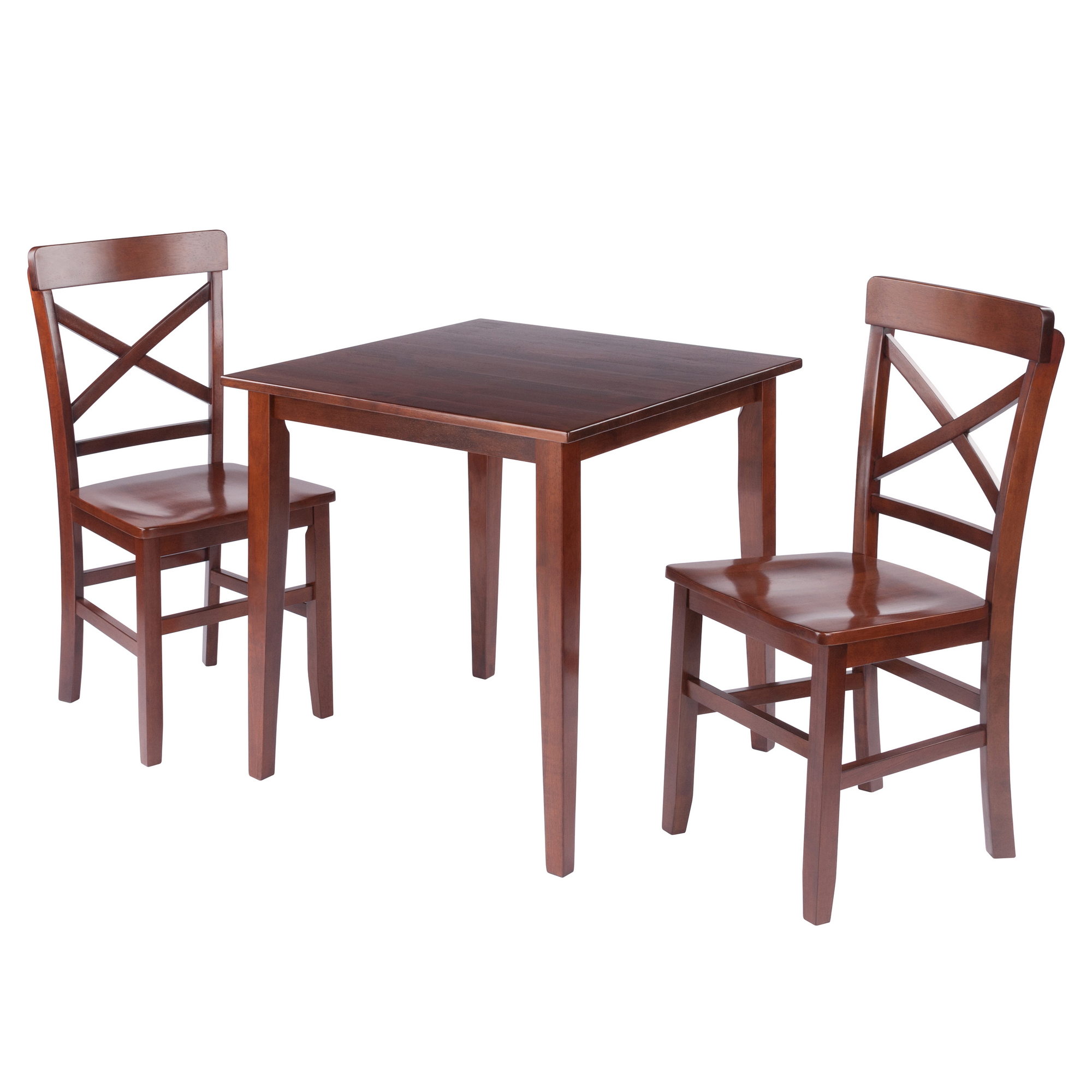Winsome Groveland Walnut 3pc Dining Set with X Back Chairs