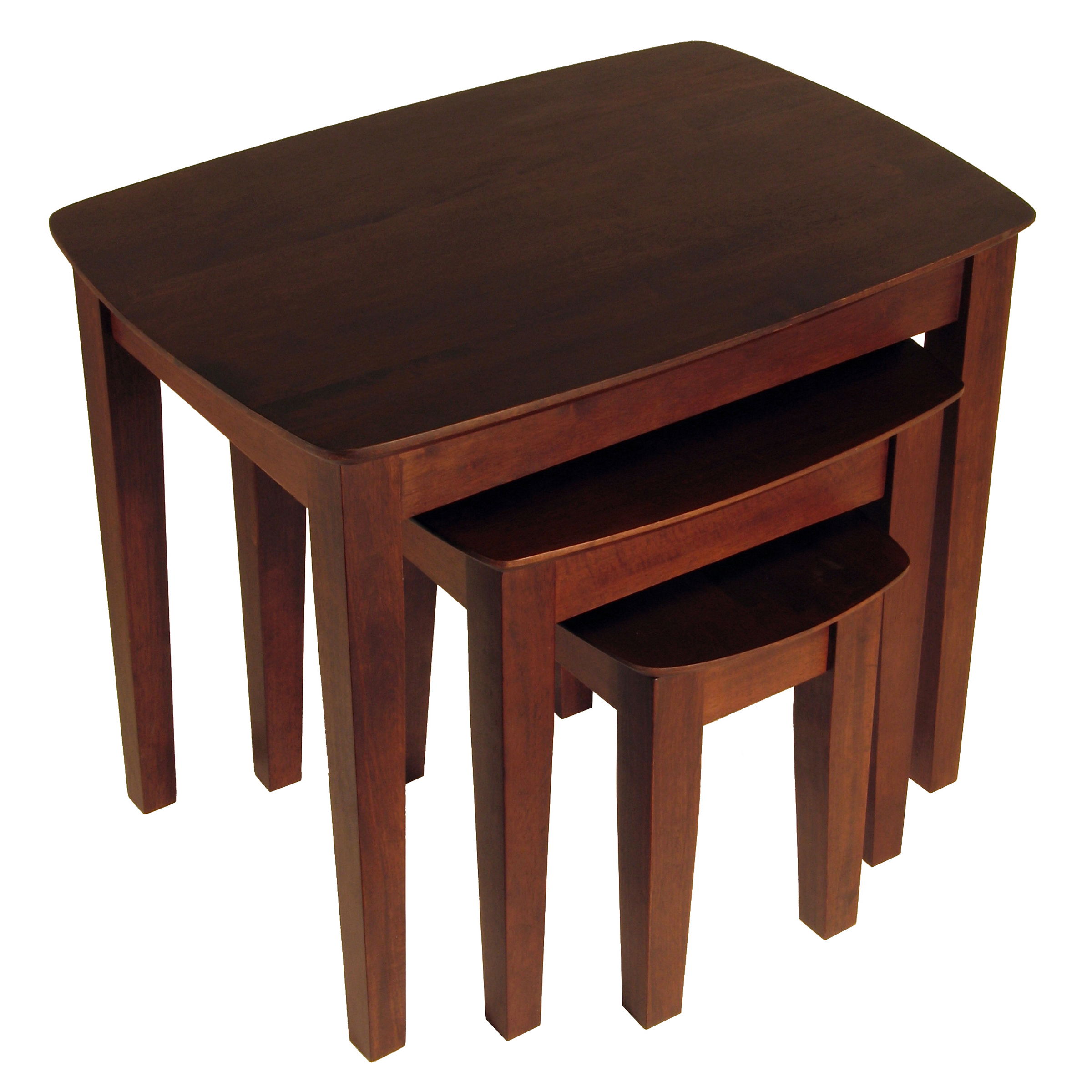 Winsome Bradley Walnut 3pc Nesting Table Set WNS-94327 Winsome Bradley Walnut 3pc Nesting Table Set WNS-94327