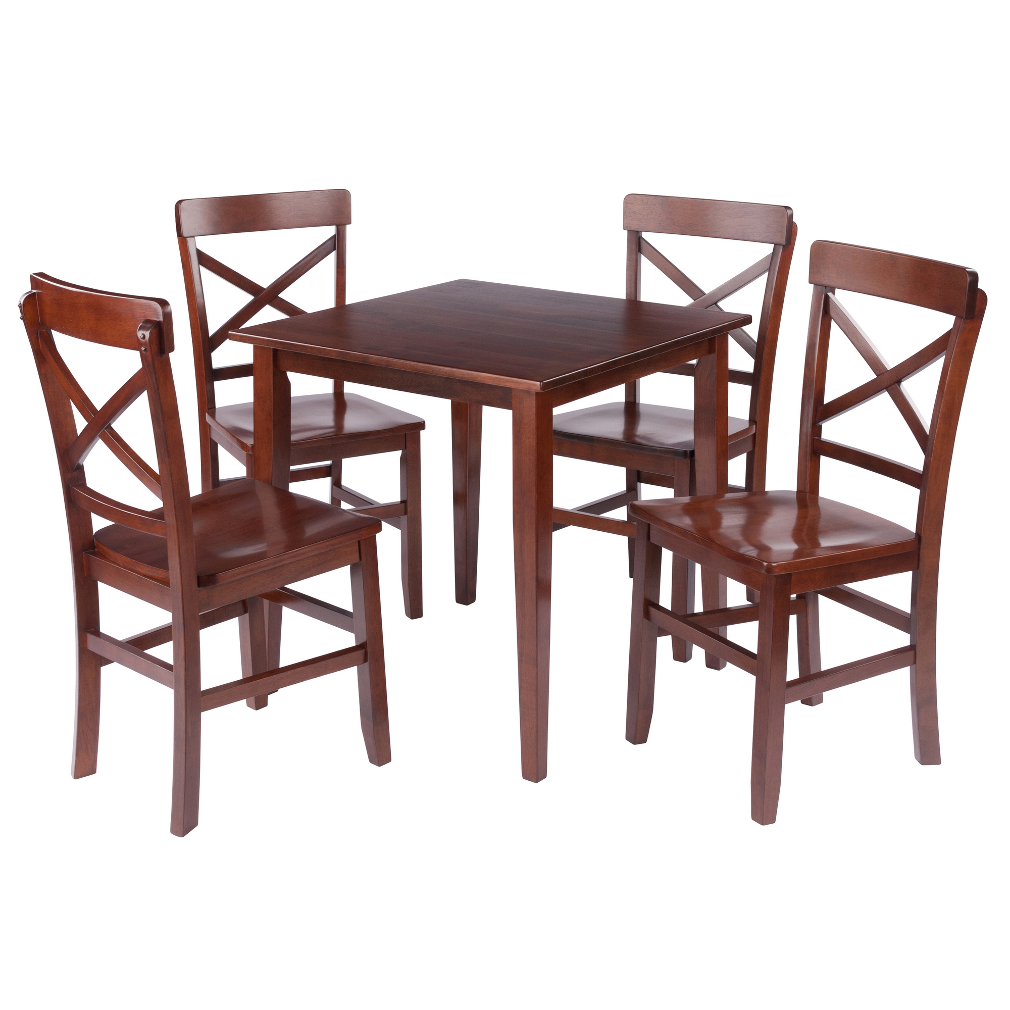 Winsome Groveland Walnut 5pc Dining Room Set with X Back Chairs