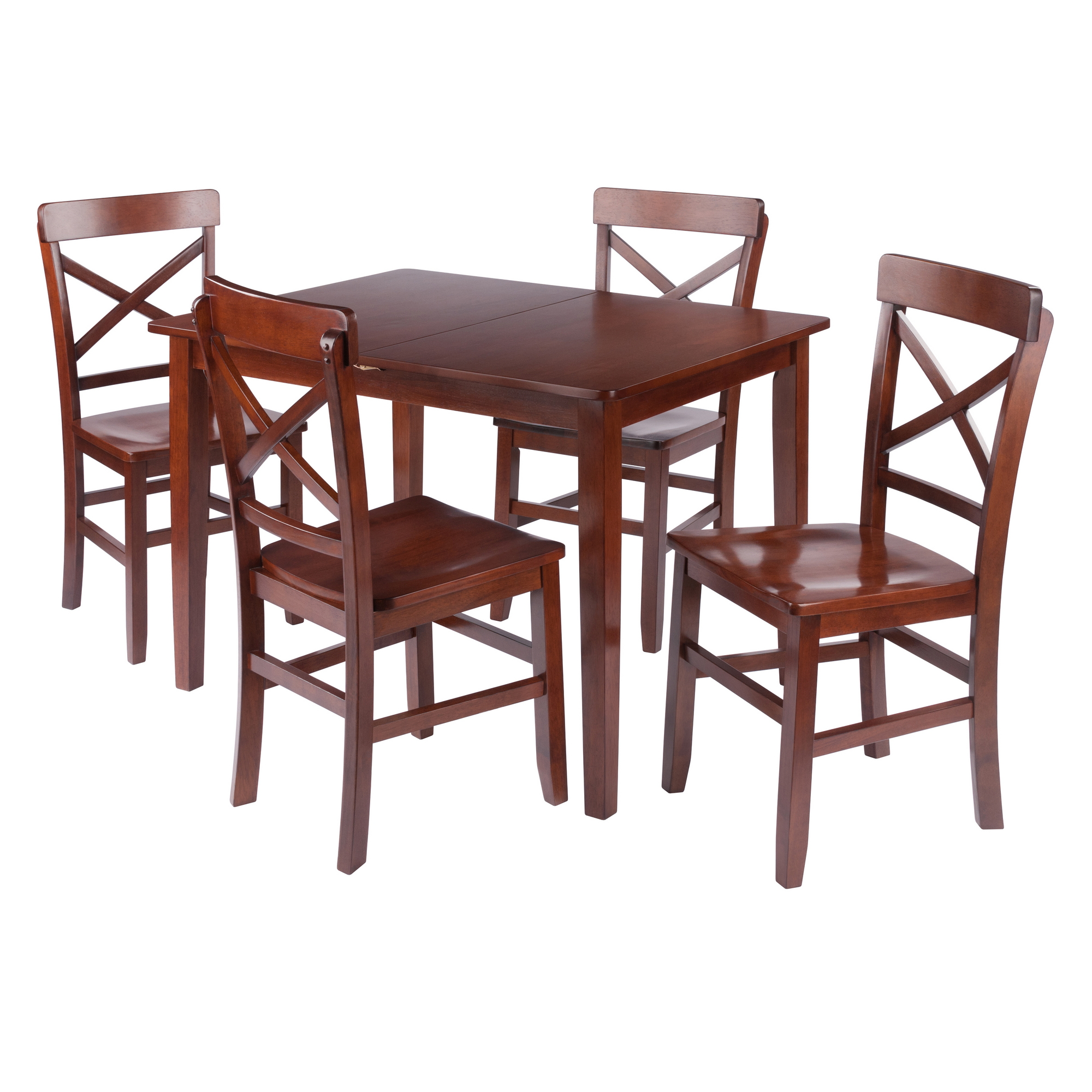 Winsome Darren Walnut 5pc Dining Room Set with X Back Chairs