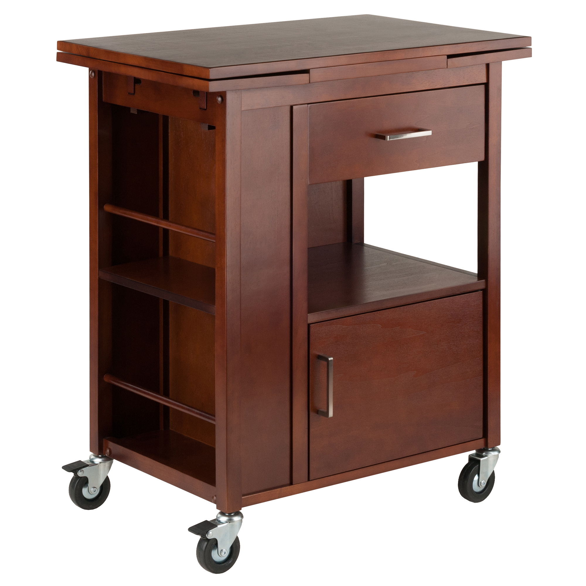 Winsome Gregory Walnut Extendable Kitchen Cart