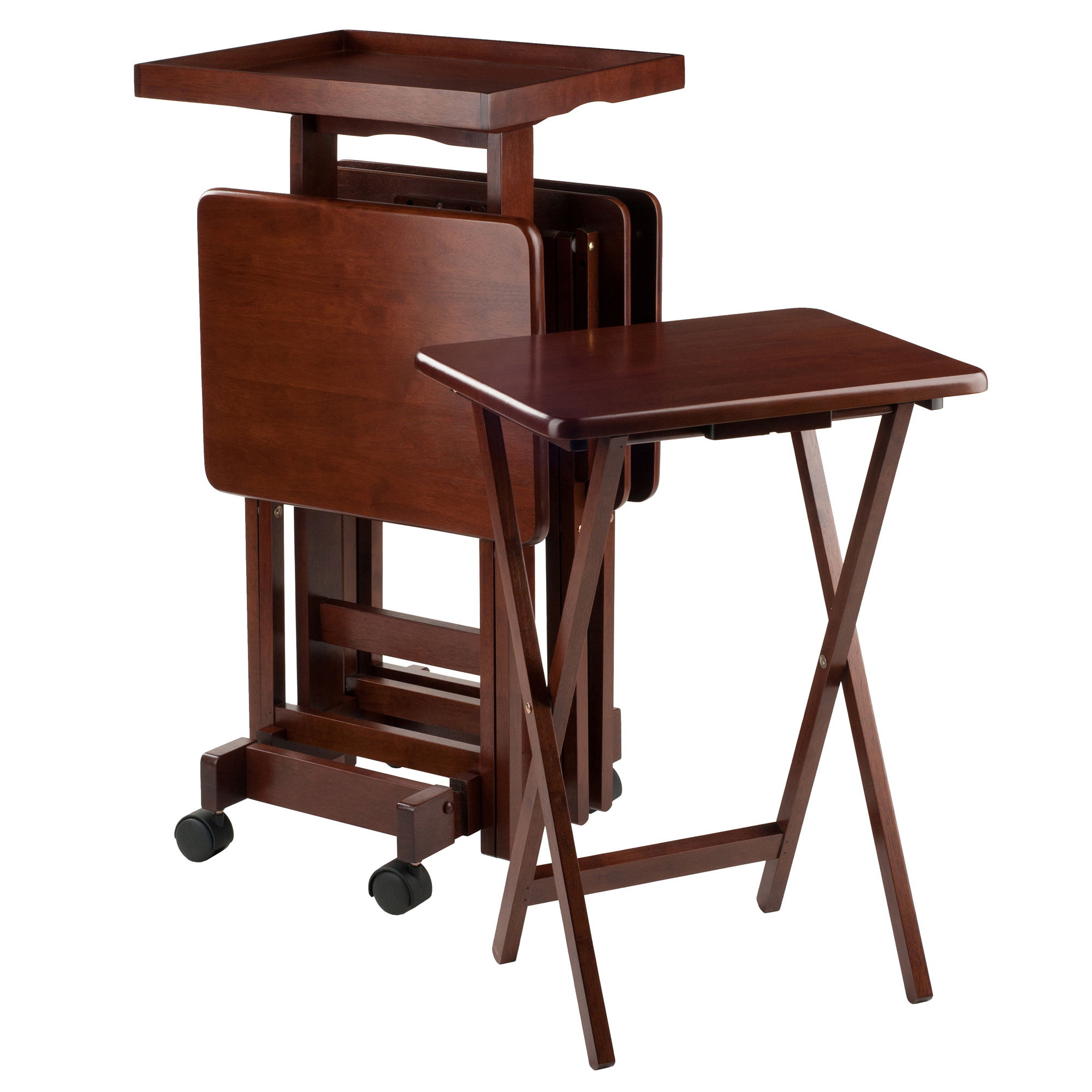 Winsome Isabelle Walnut 6pc Snack Table Set