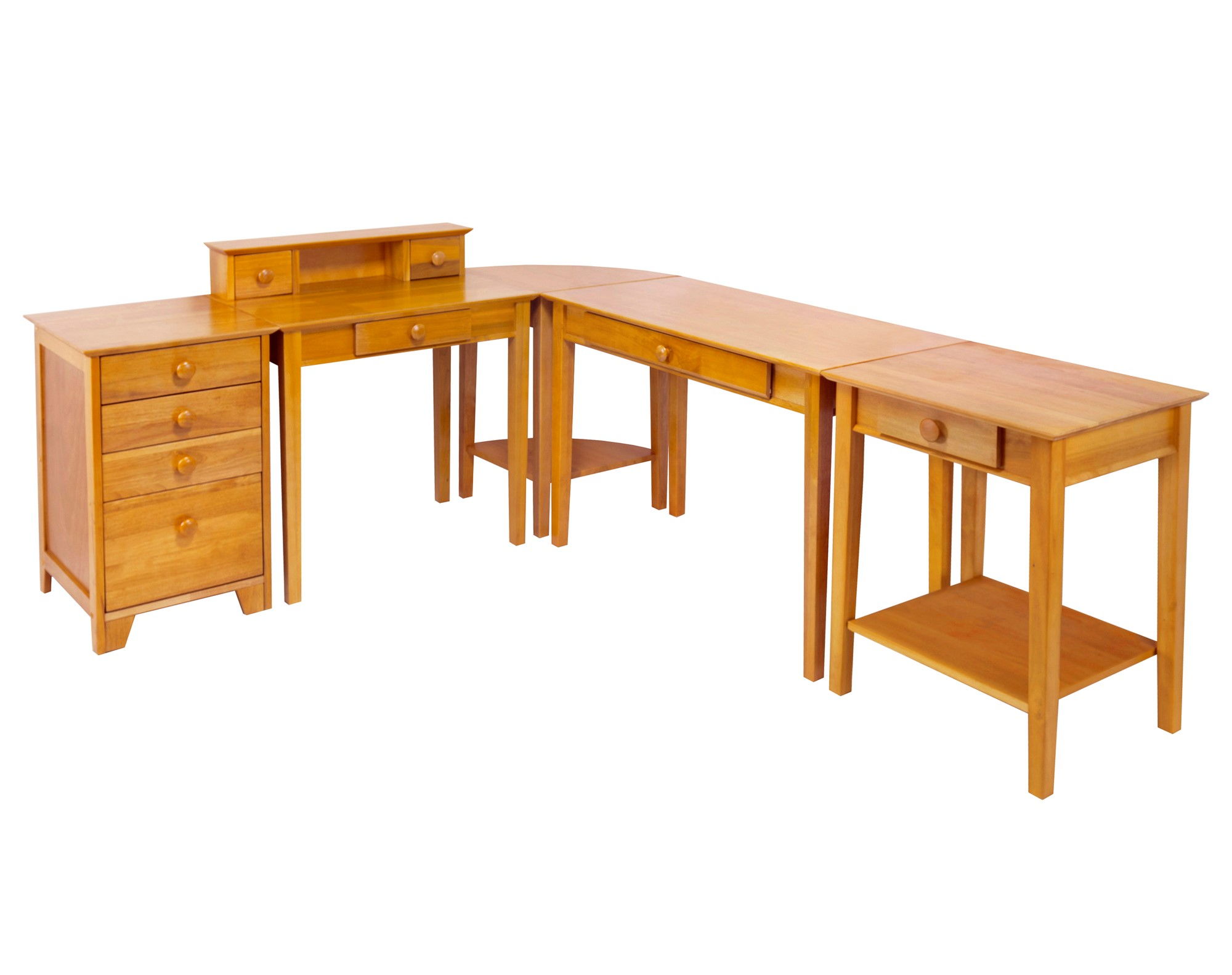 Winsome Studio Honey 5pc Home Office L Desk Set