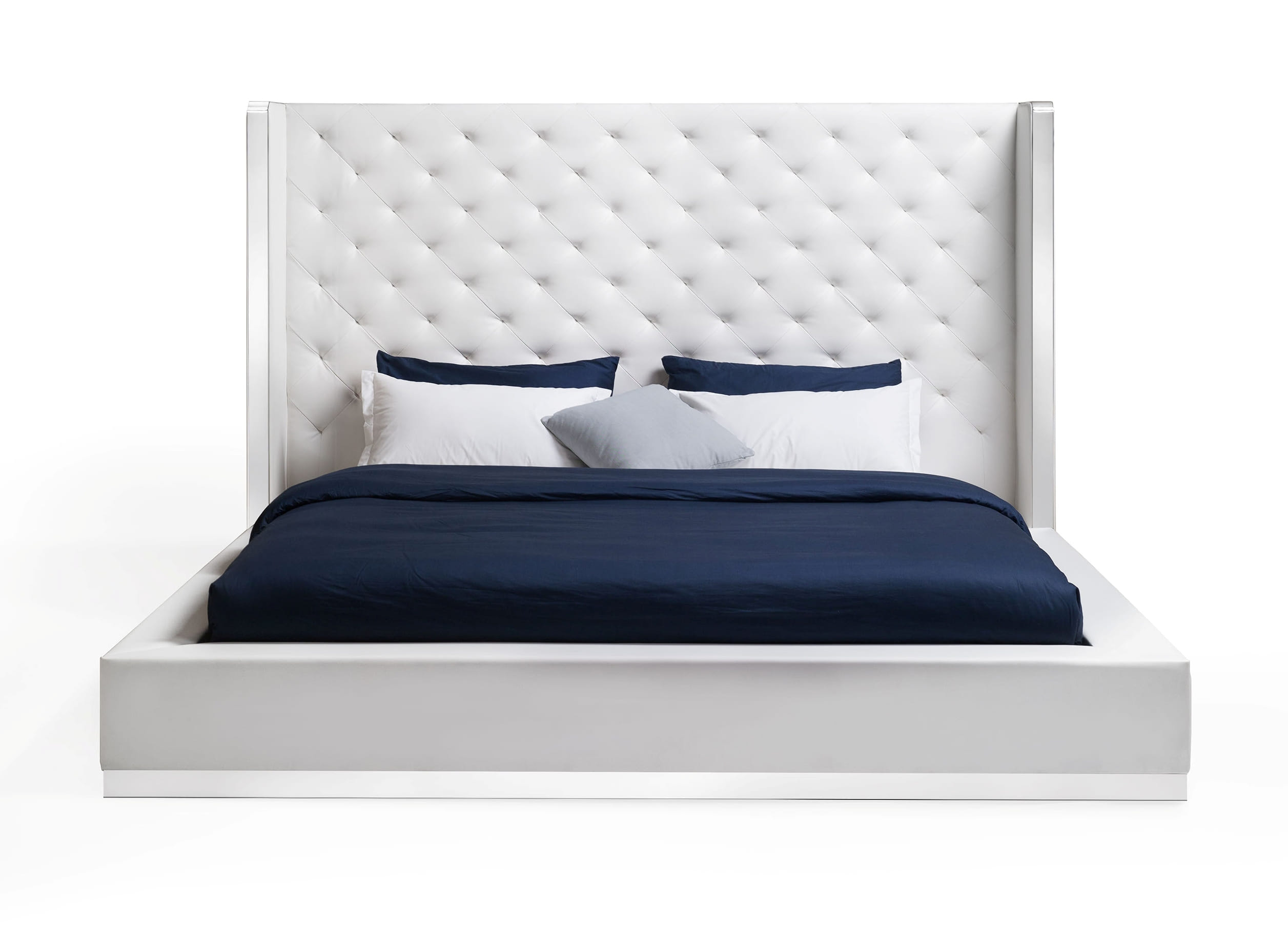Whiteline Abrazo White King Bed