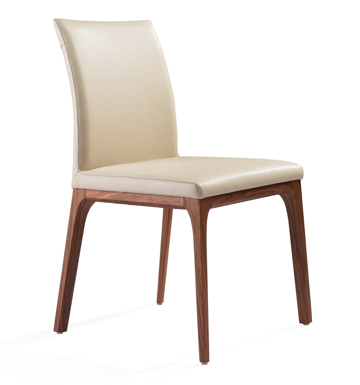 2 Whiteline Stella Taupe Walnut Dining Chairs