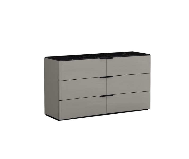 Whiteline Massimo Light Grey Black Dresser