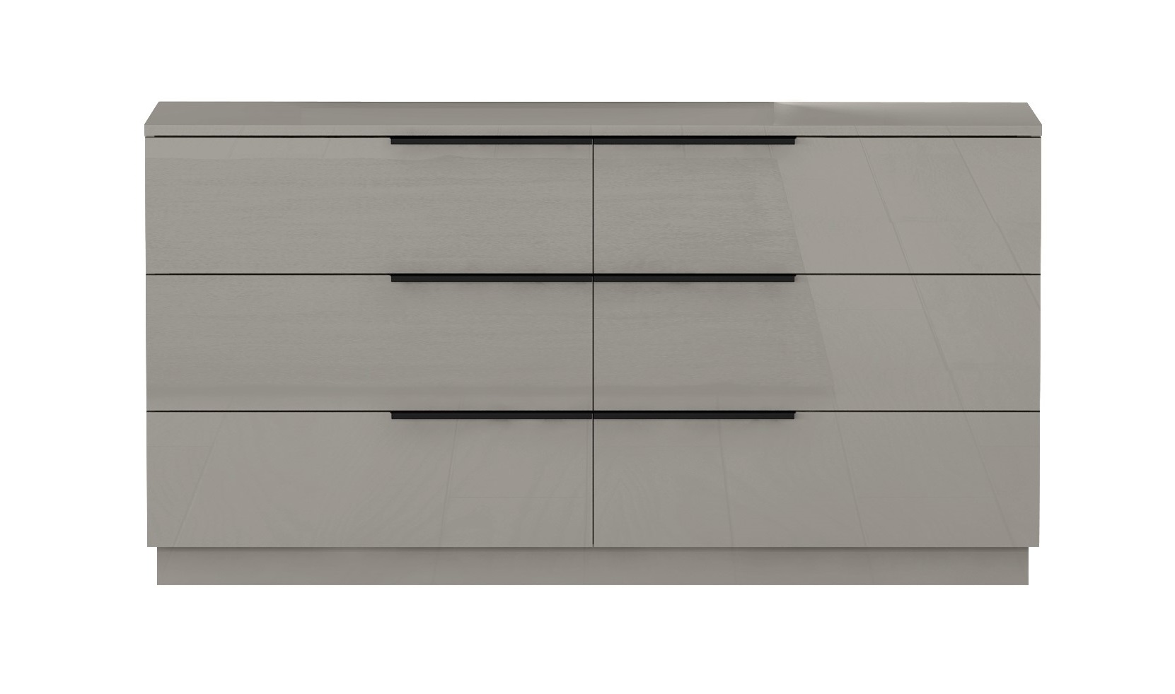 Whiteline Damien Light Grey Black Dresser