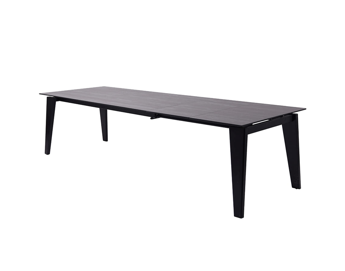 Whiteline Theo Grey Black Extendable Dining Table