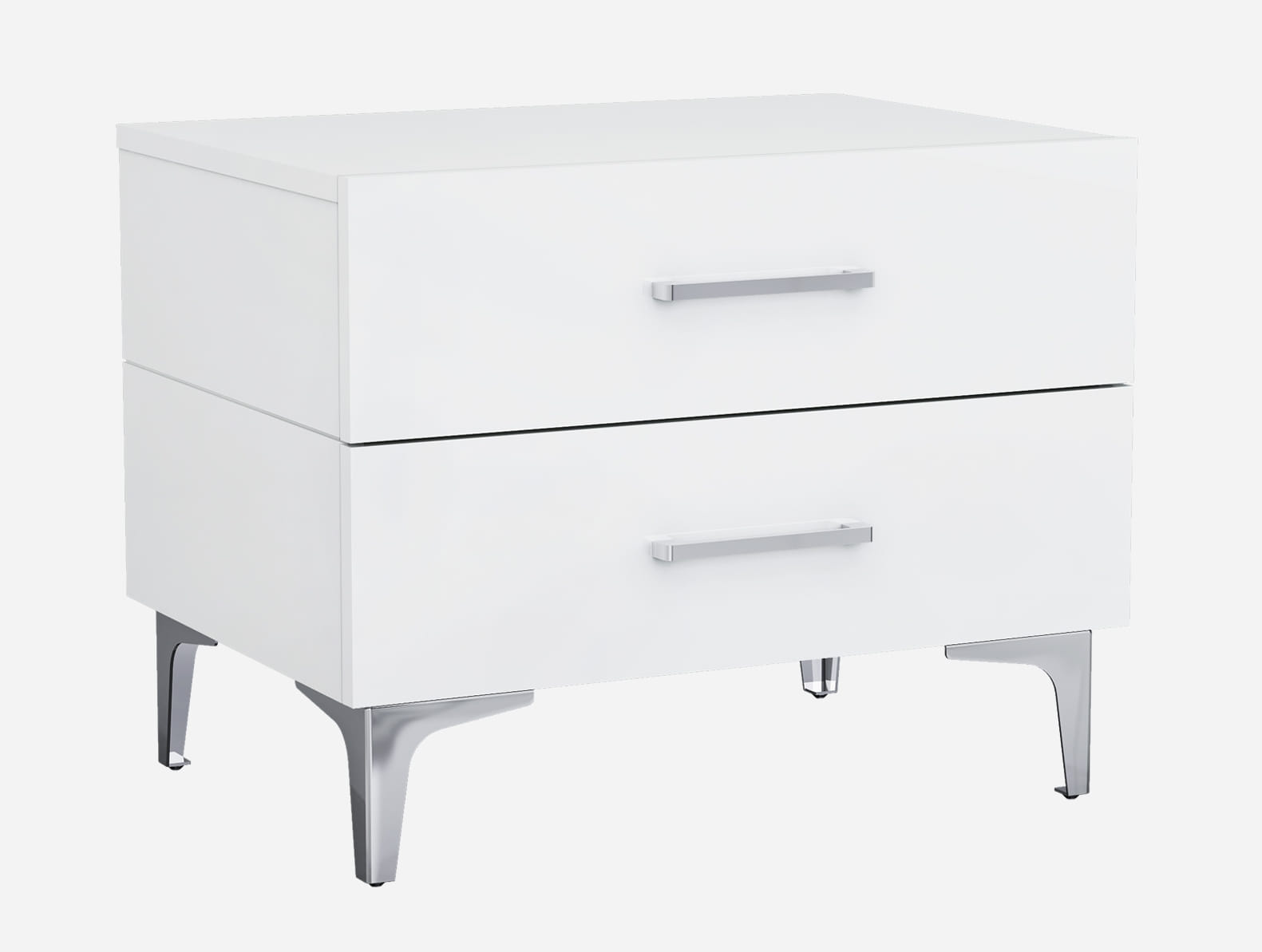 Whiteline Diva White Drawer Nightstand WTL-NS1345-WHT Whiteline Diva White Drawer Nightstand WTL-NS1345-WHT