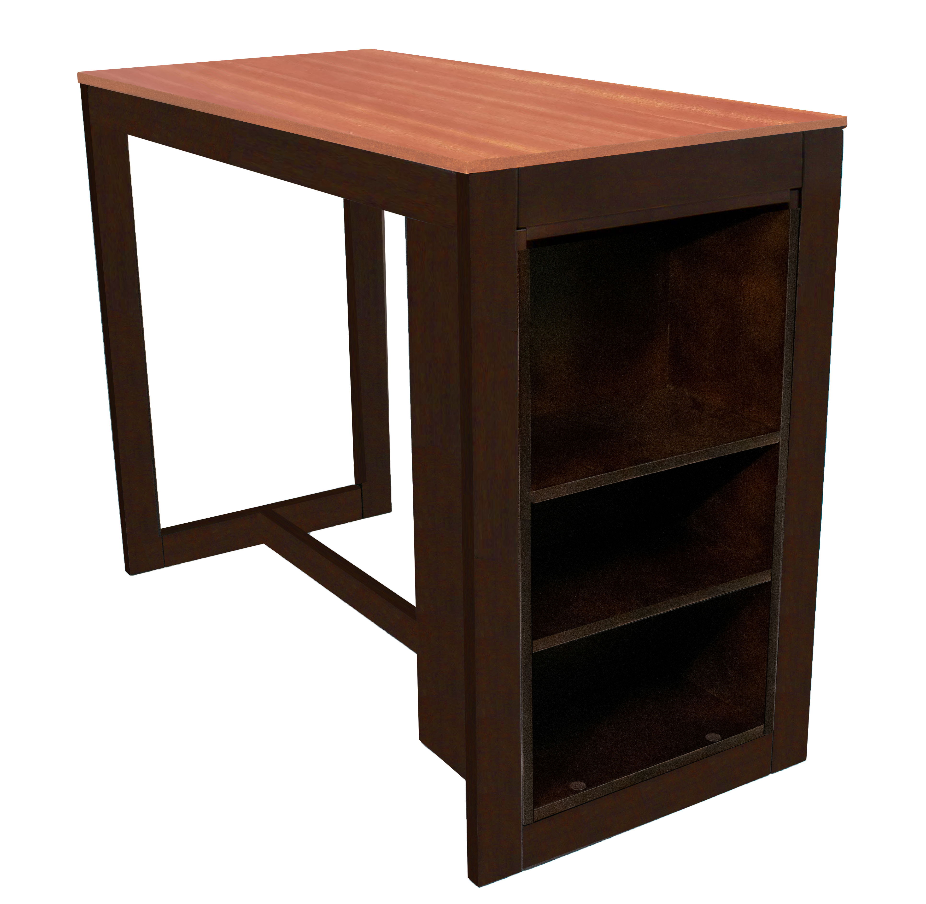 Zebra Products Willoughby Cherry Merlot Counter Height Dining Table With Sh...