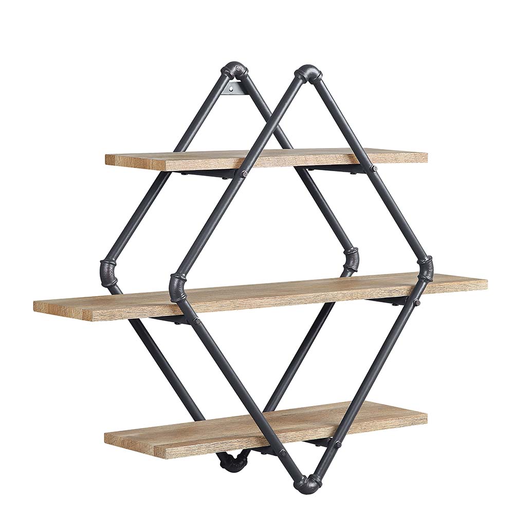 Acme Furniture Brantley Oak Sandy Black Wall Rack
