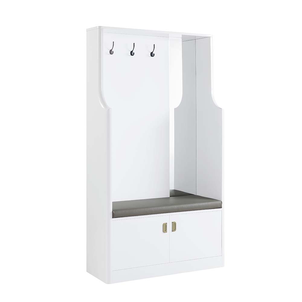 Acme Furniture Buck II White High Gloss Hall Tree