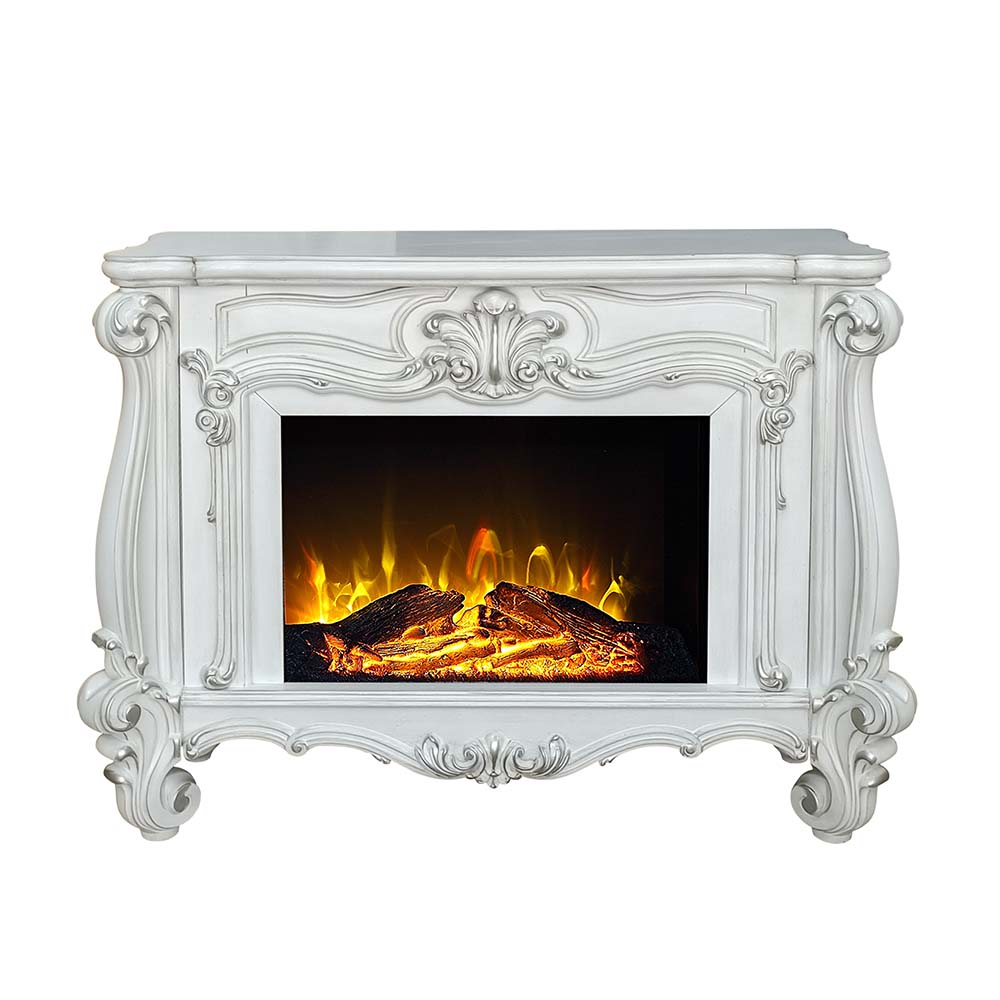 Acme Furniture Versailles Bone White Fireplace
