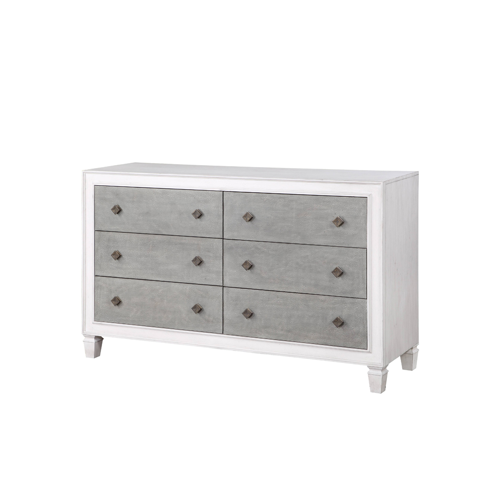 Acme Furniture Katia Rustic Gray Weathered White Dresser