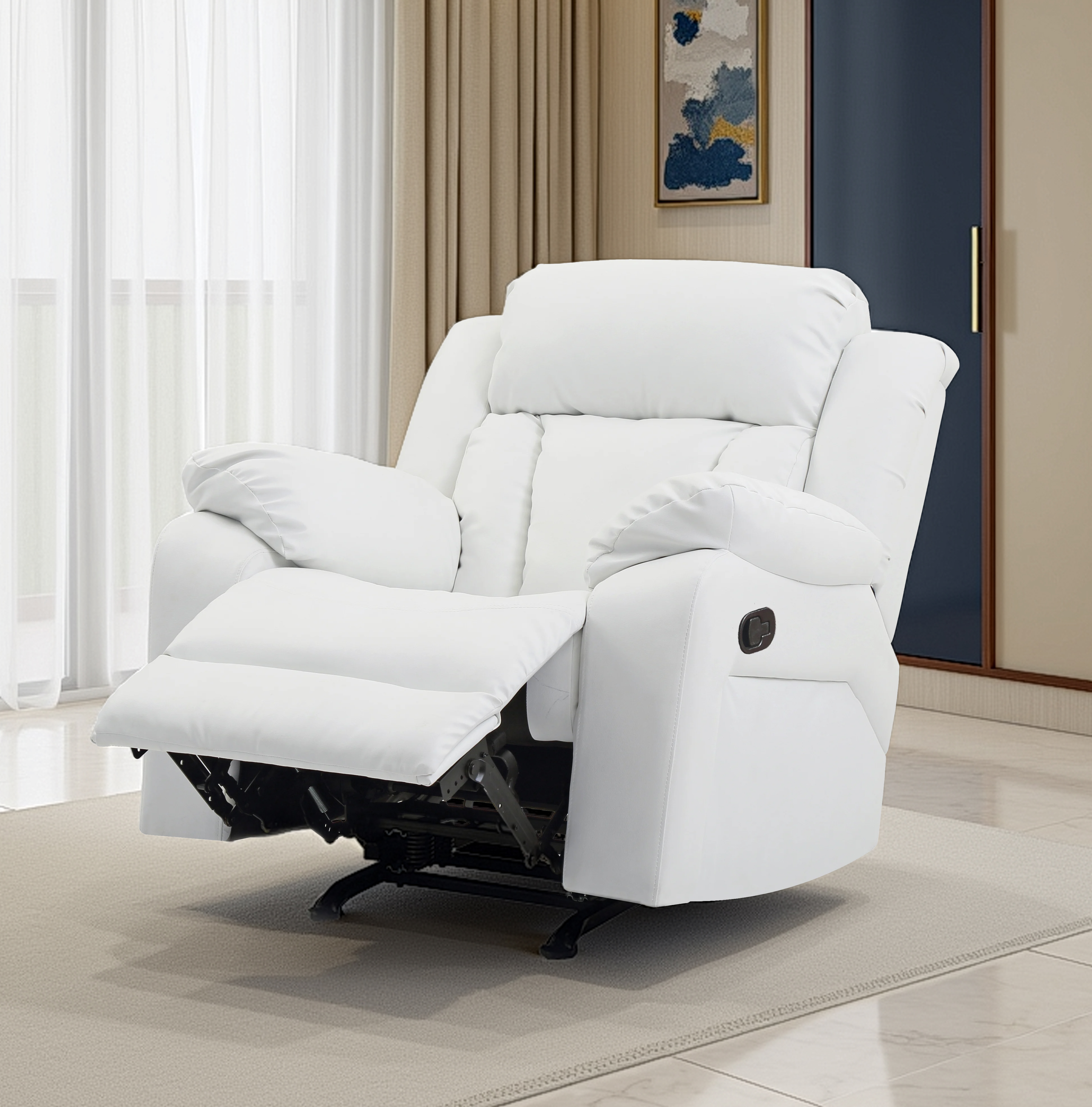 Elite Space Living Novellara White Rocker Recliner