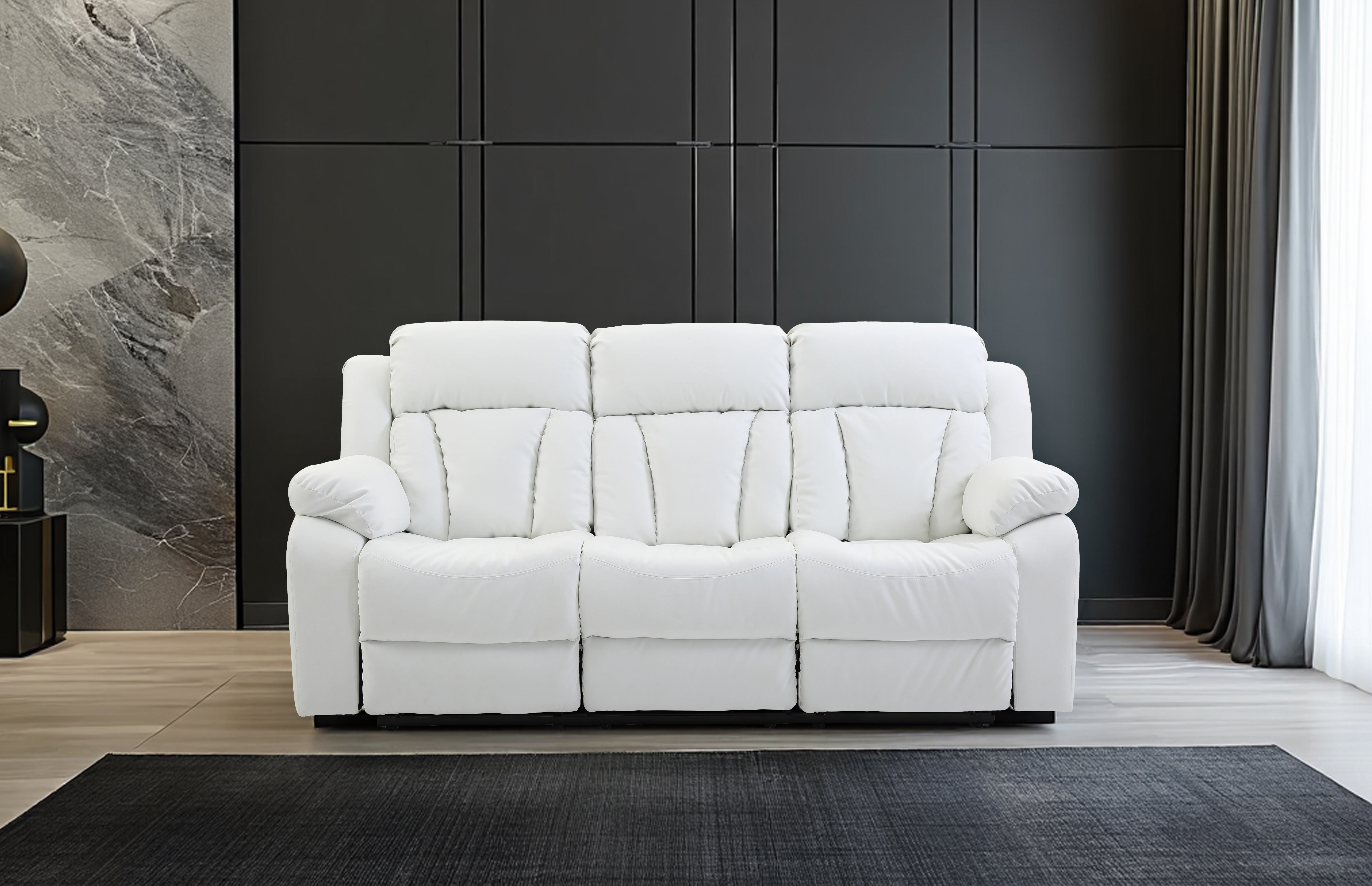 Elite Space Living Novellara White Reclining Sofa