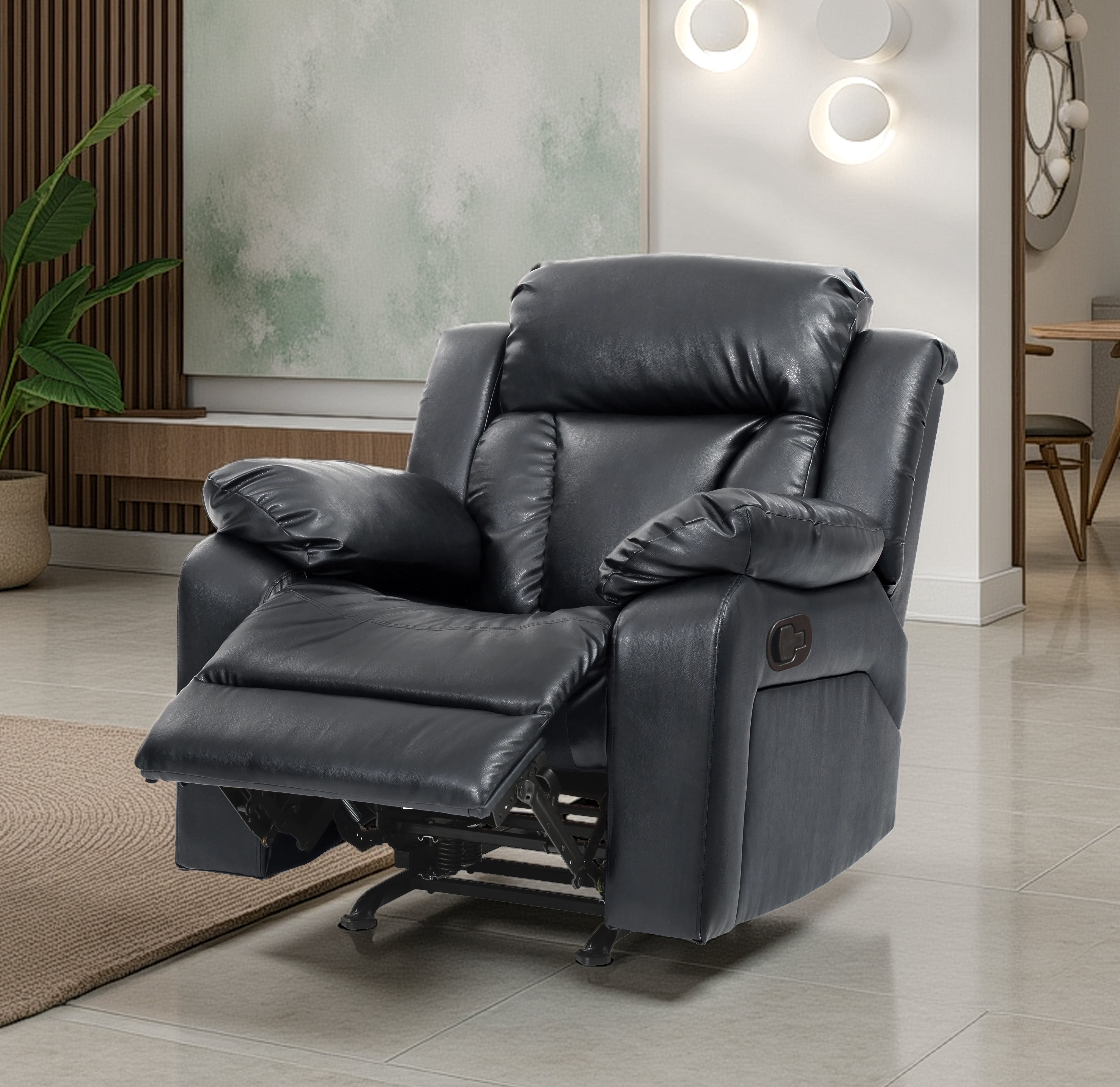 Elite Space Living Novellara Black Rocker Recliner