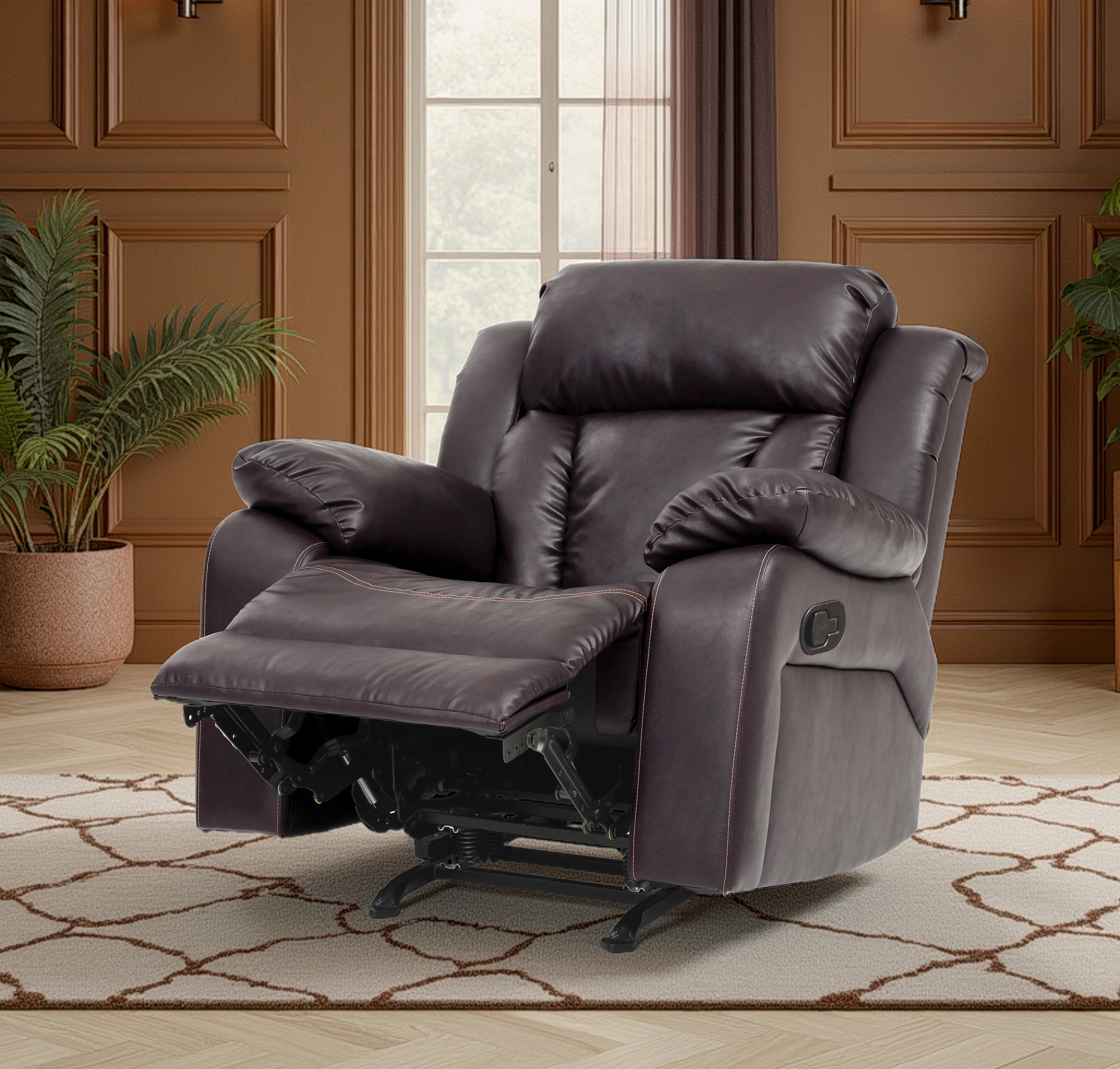 Elite Space Living Novellara Dark Brown Rocker Recliner