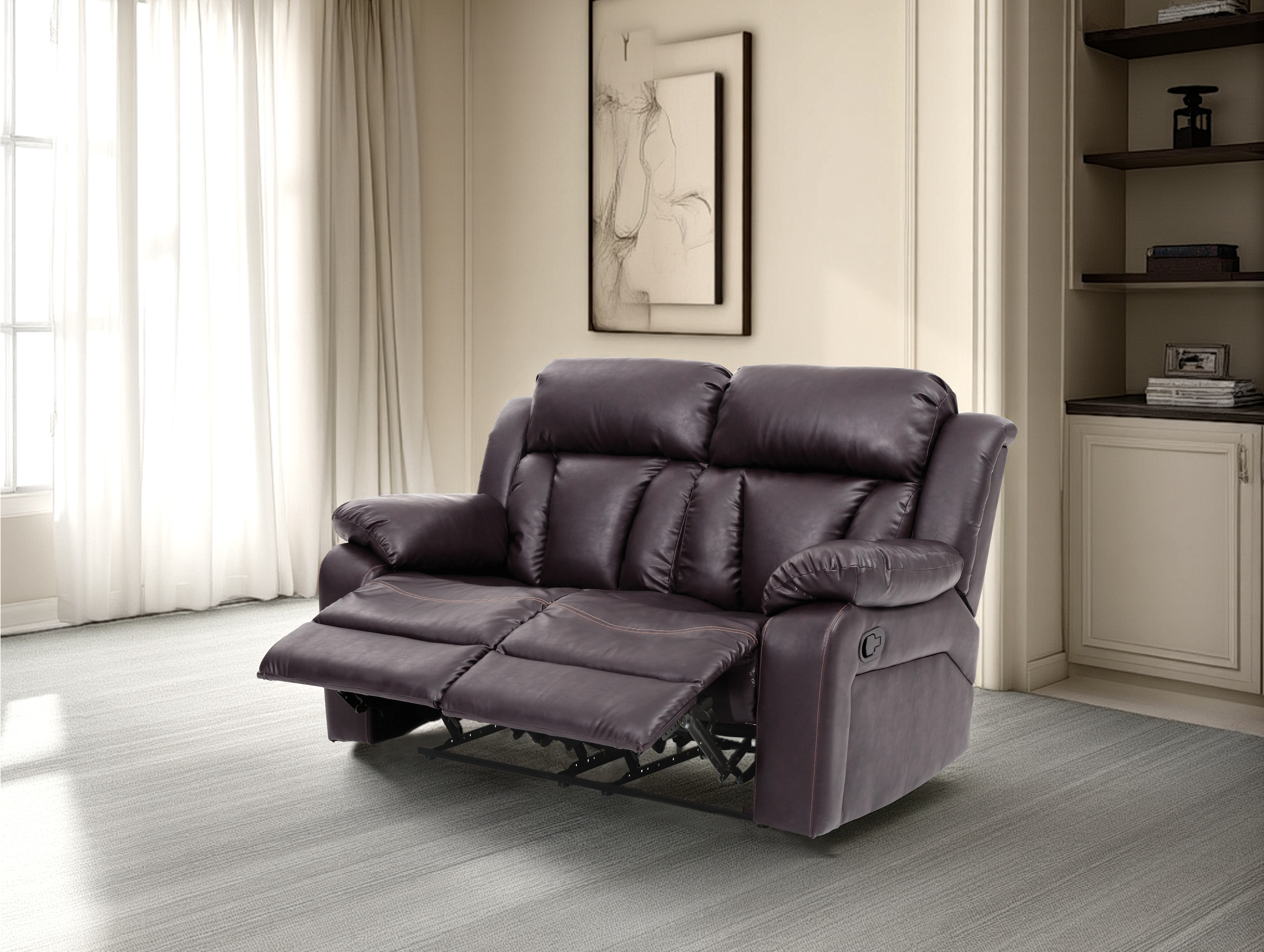 Elite Space Living Novellara Dark Brown Reclining Loveseat