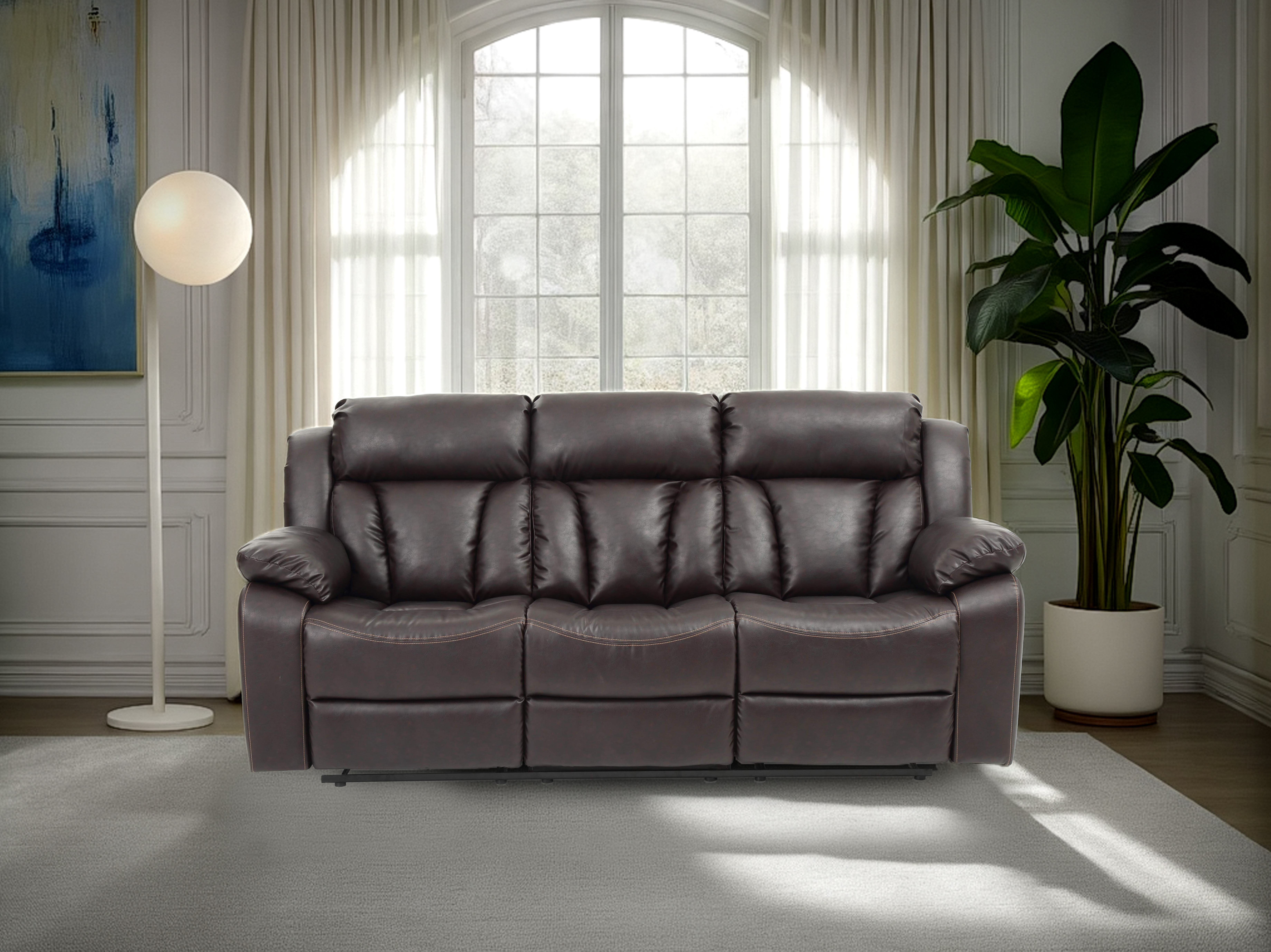 Elite Space Living Novellara Dark Brown Reclining Sofa