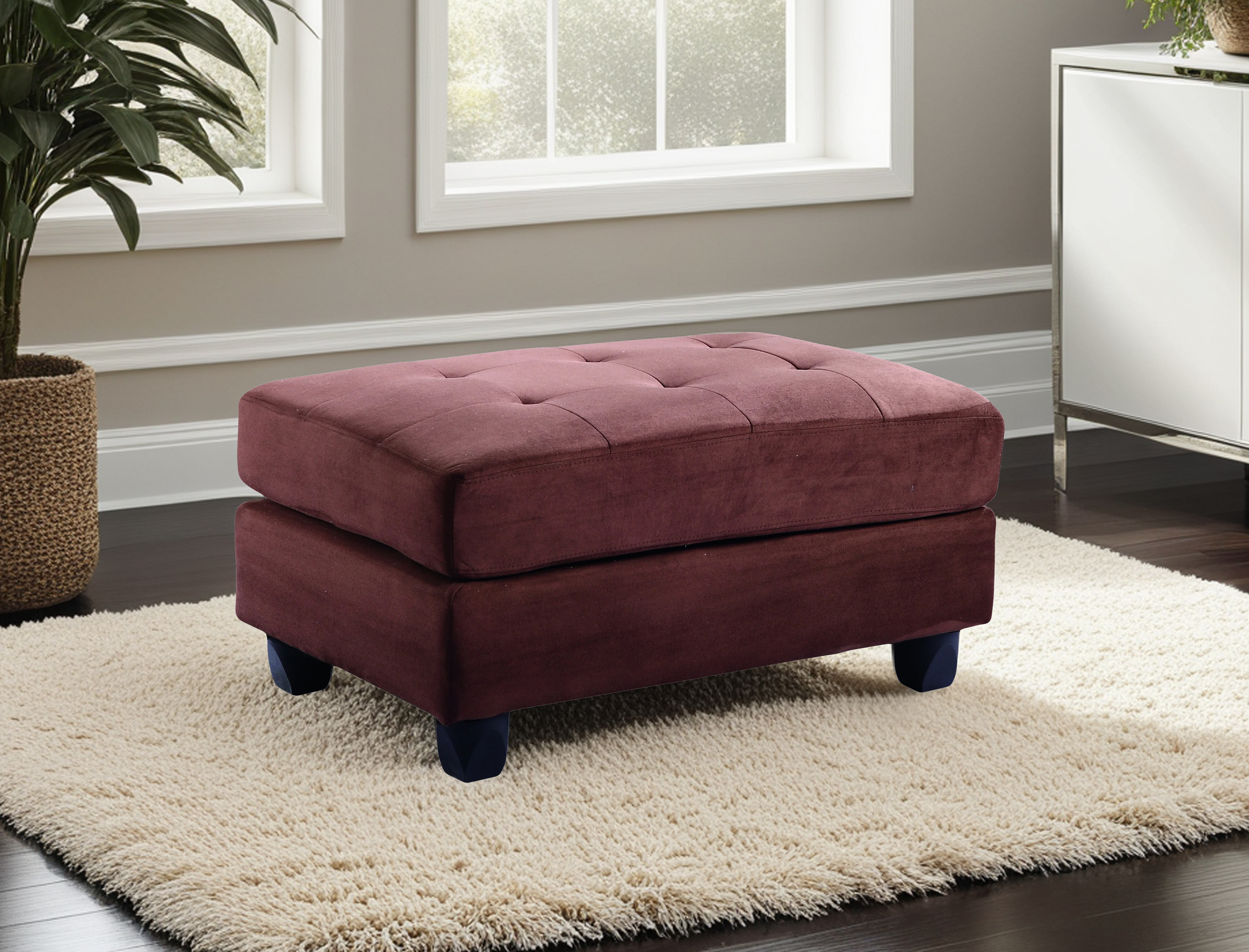 Elite Space Living Salisbury Chocolate Ottoman