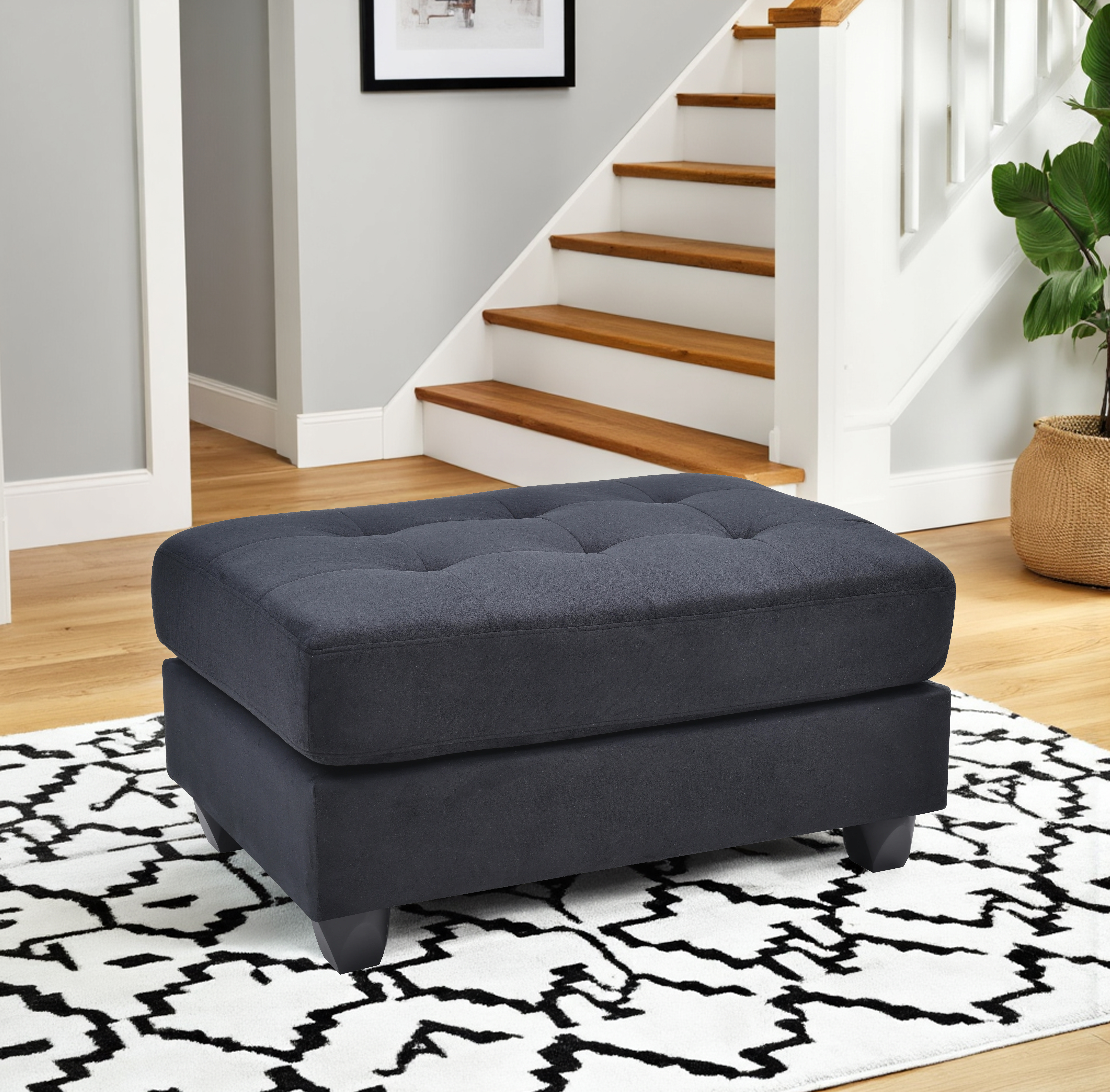 Elite Space Living Salisbury Black Ottoman