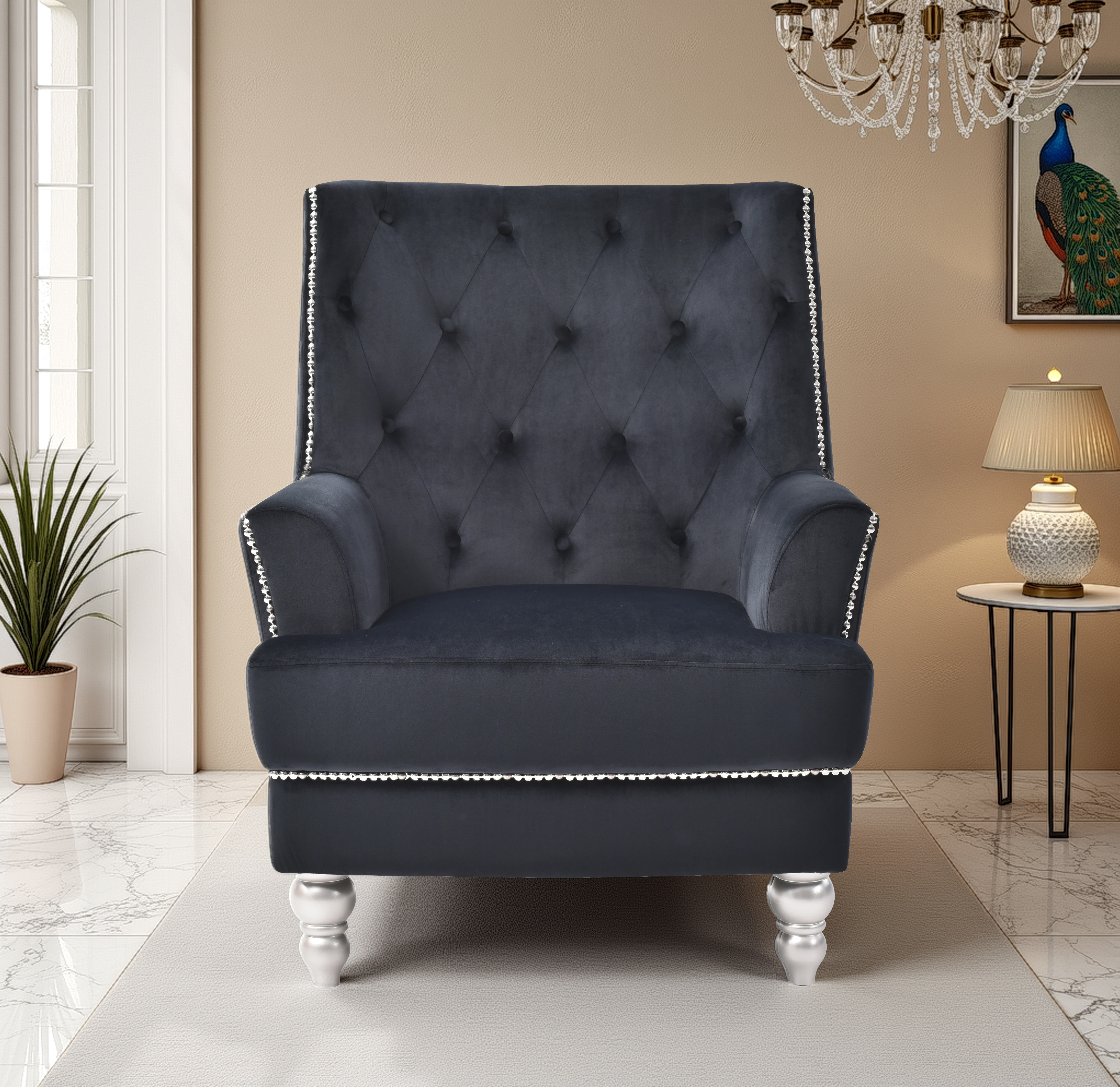 Elite Space Living Pamplona Black Chair