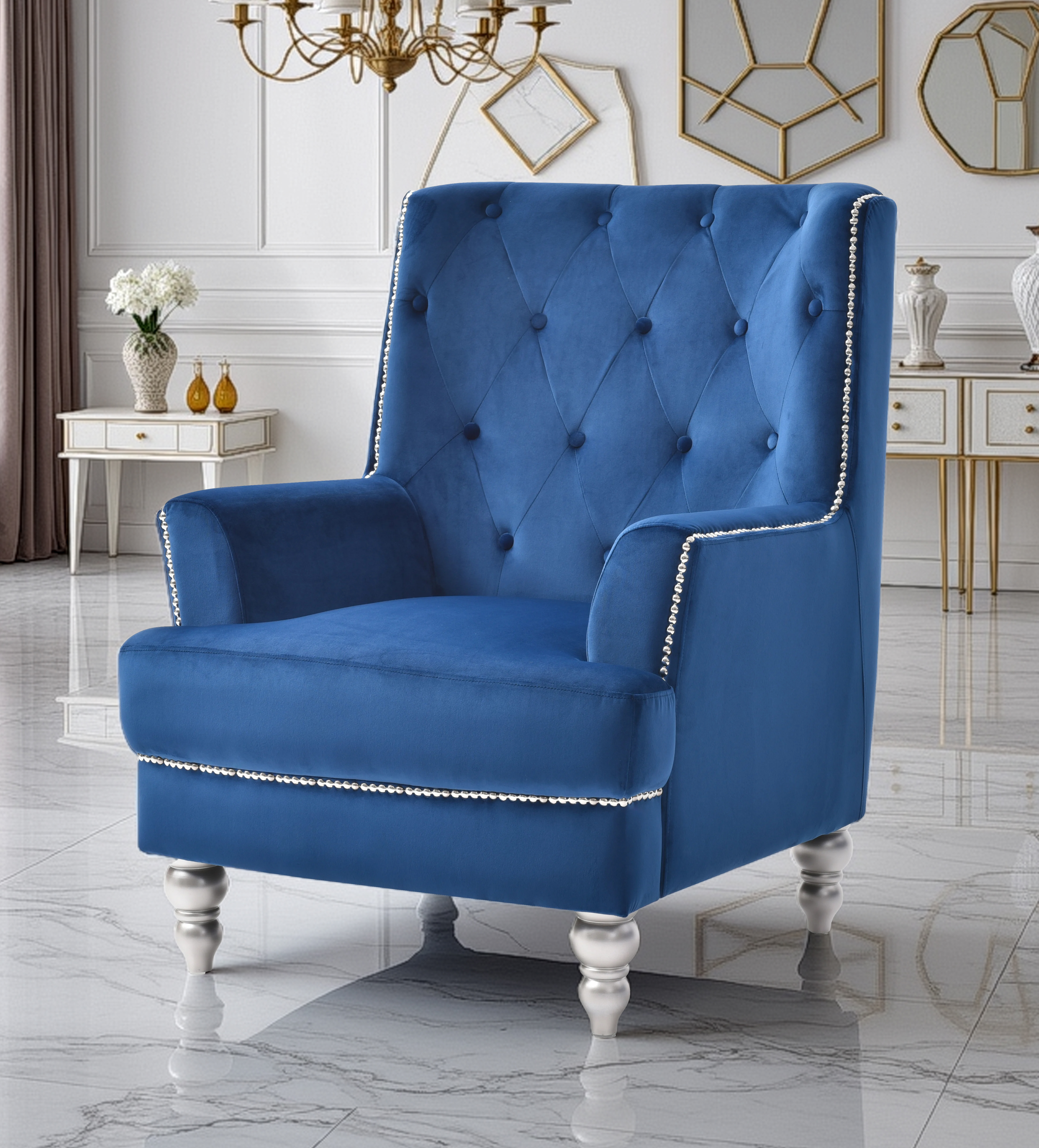 Elite Space Living Pamplona Navy Blue Chair