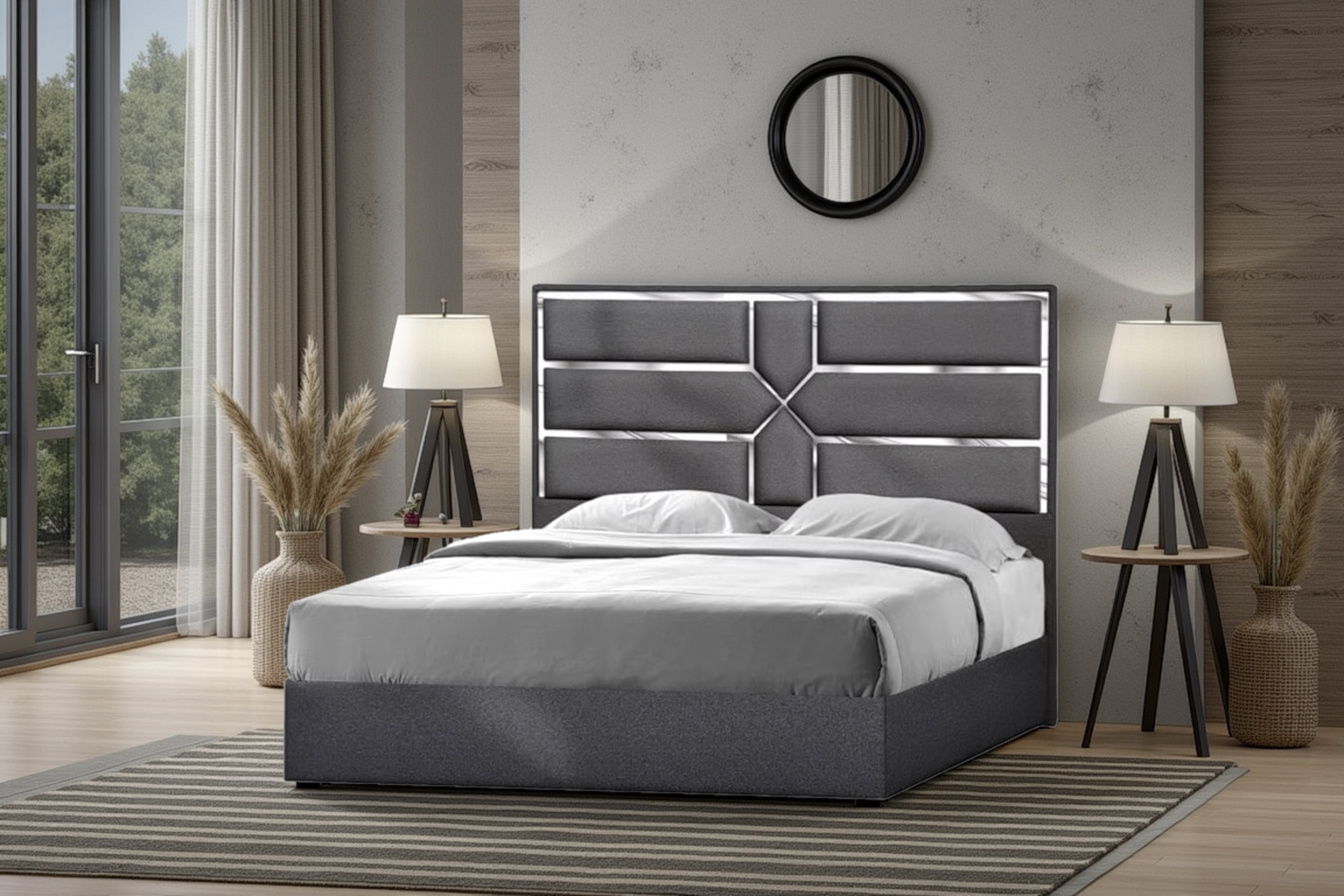 Elite Space Living Grafton Charcoal Queen Bed