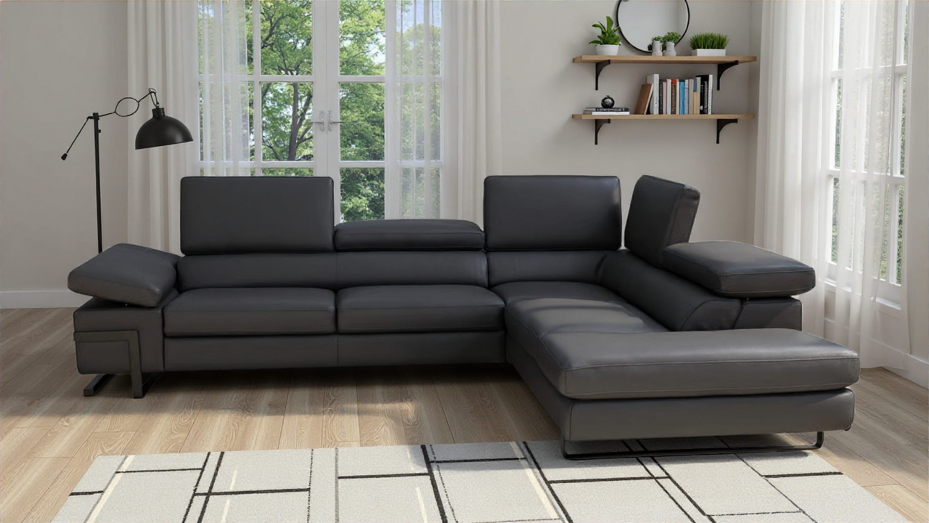 Elite Space Living Besi Dark Gray Right Hand Facing Sectional