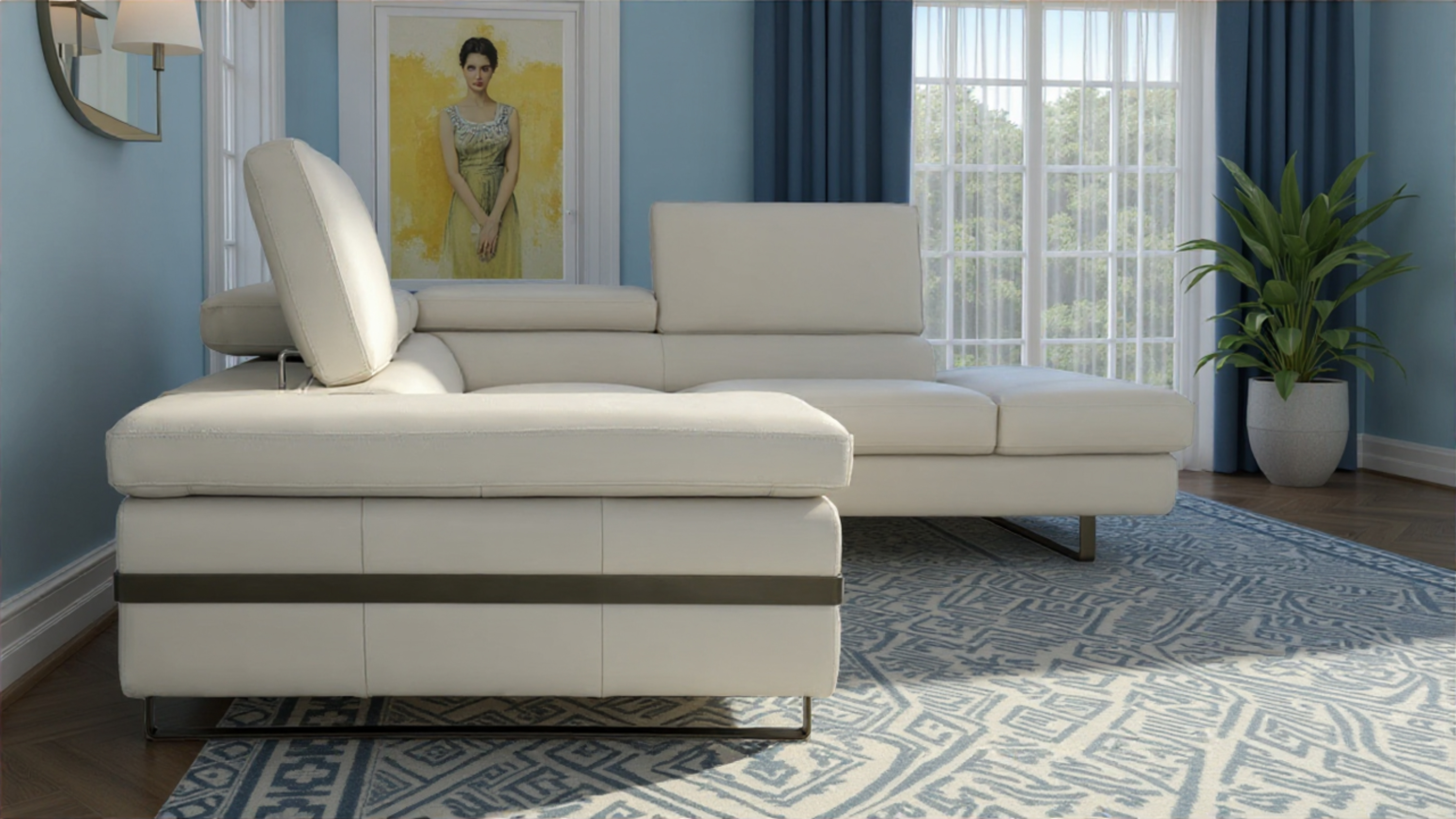 Elite Space Living Besi Light Gray Right Hand Facing Sectional