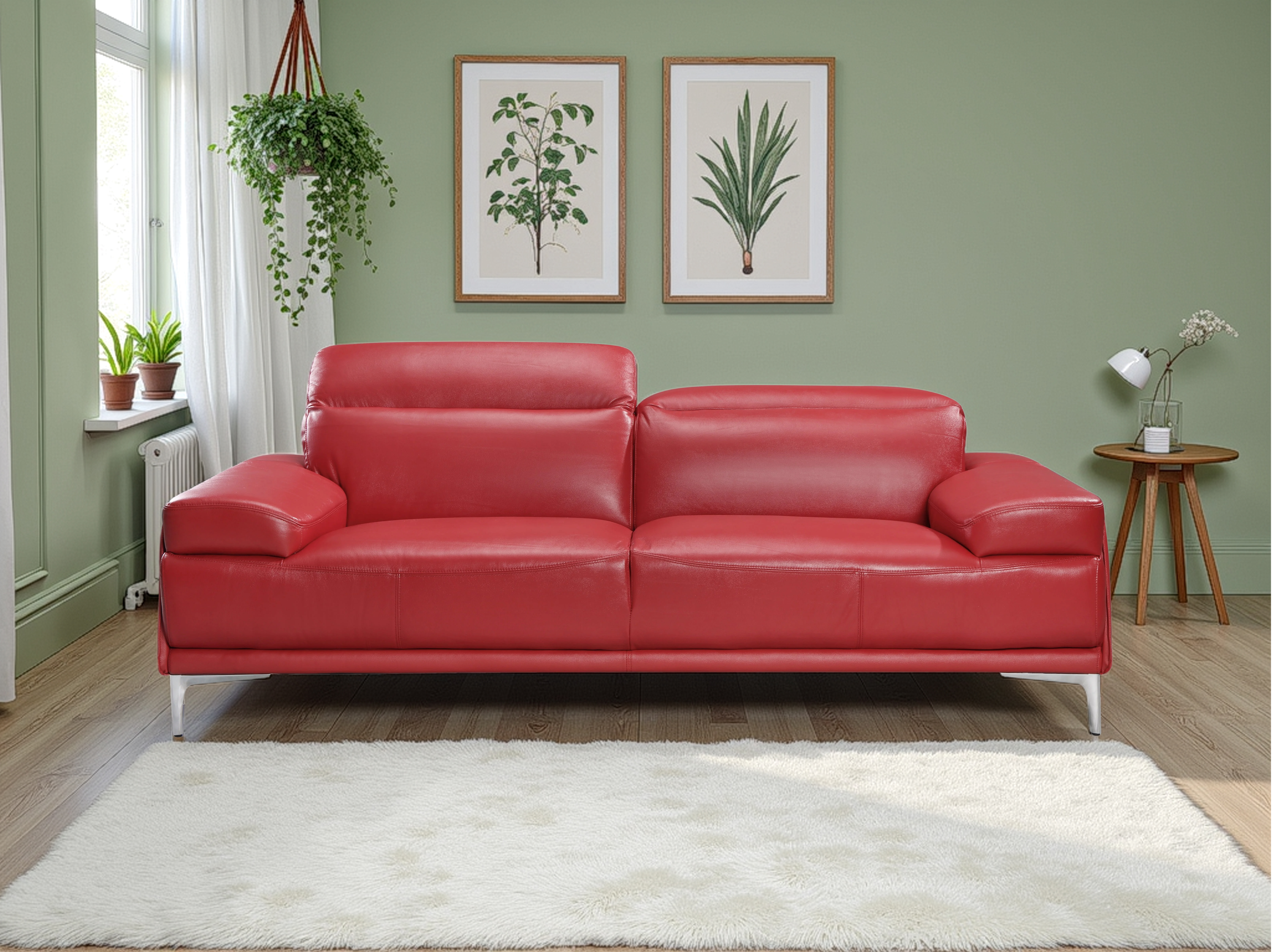 Elite Space Living Dublin Red Leather Sofa